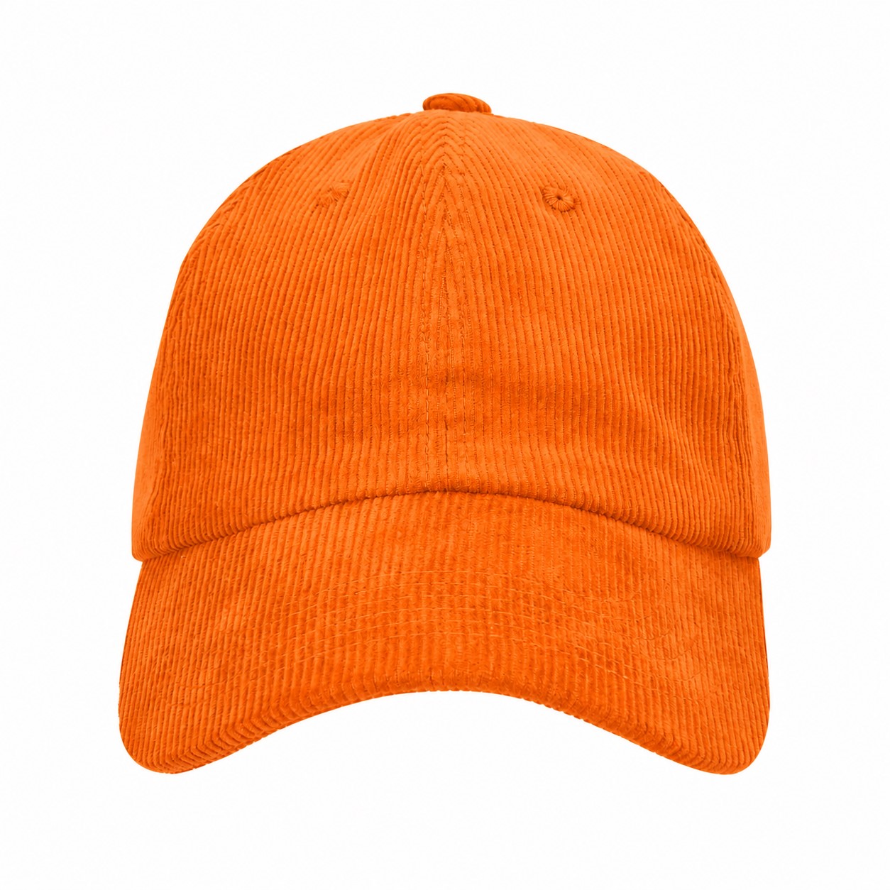 Corduroy Six Panel Crown Cap — Orange