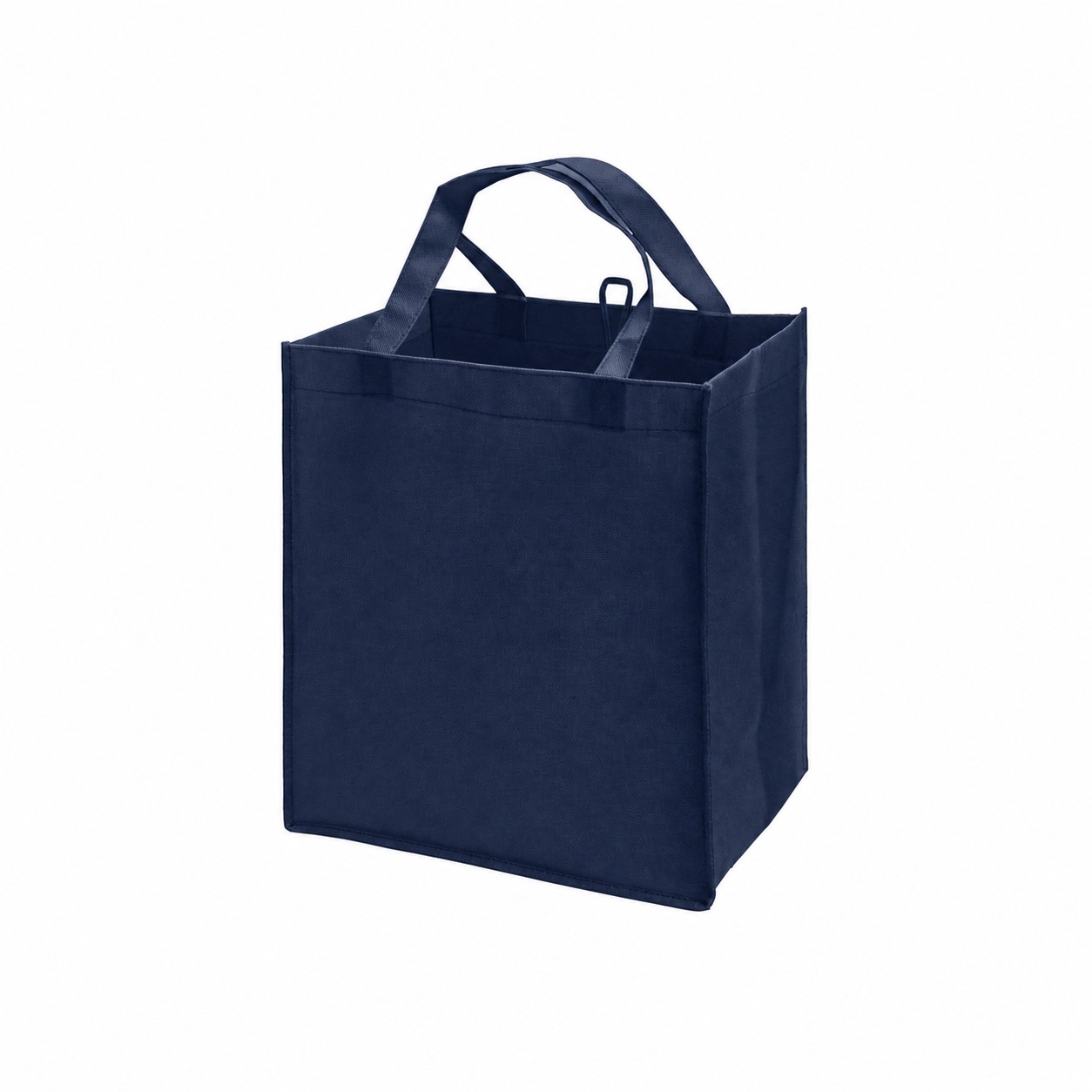 80GSM Non-Woven 16" Reinforced Handles Tote Bag — Navy Blue