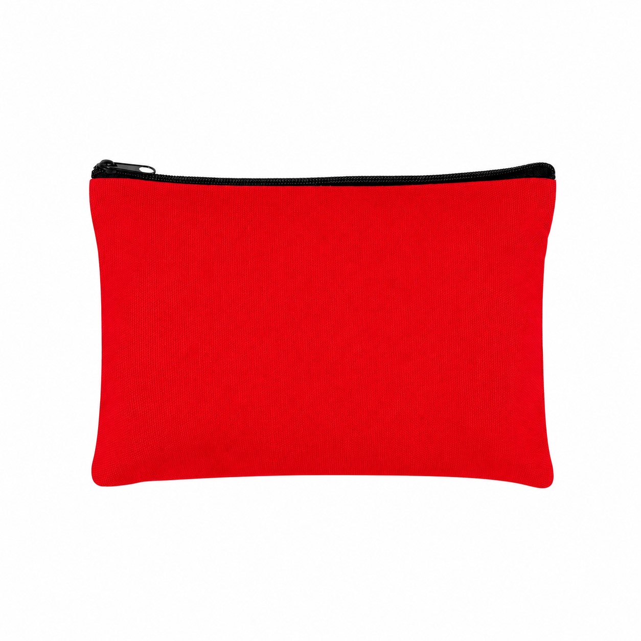 Canvas Zippered Storage Travel Pouch — Red