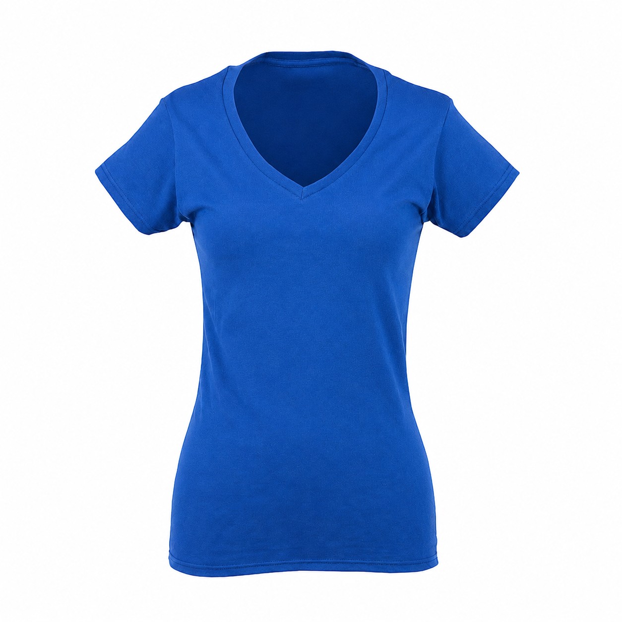 Ladies Soft Ringspun V Neck Tee — Blue