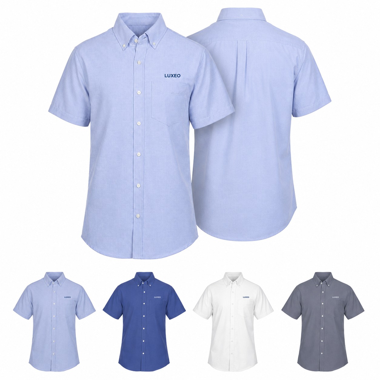 Cotton Polyester Short Sleeve Button Shirt
