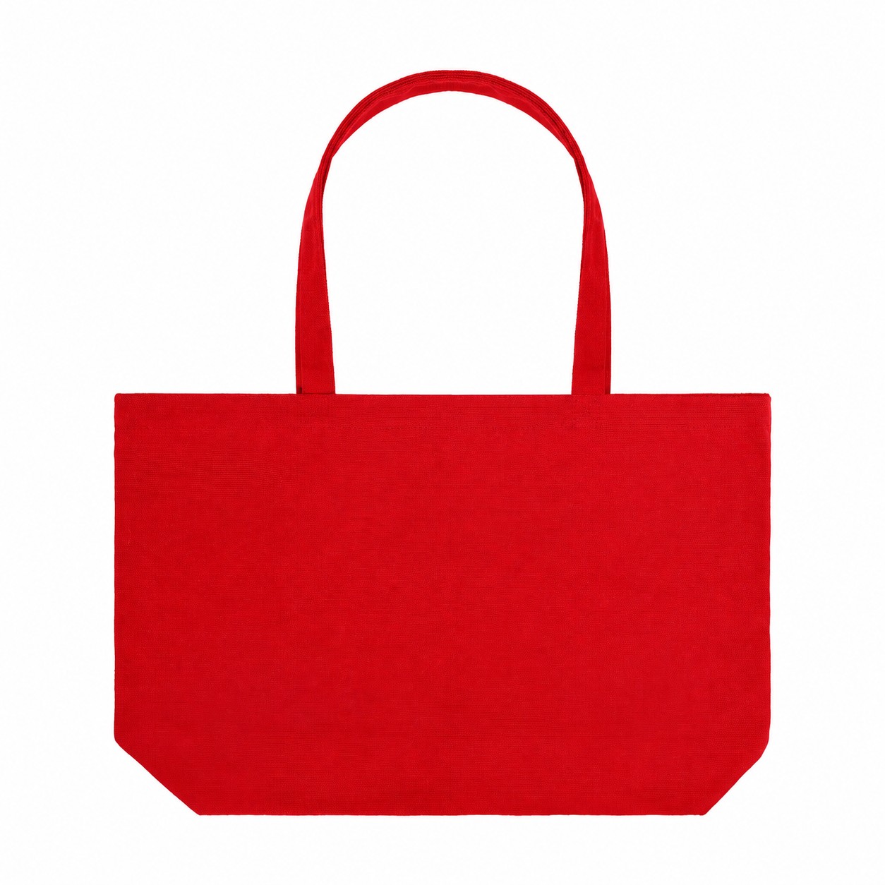 Structured Bottom Tote Bag — Red