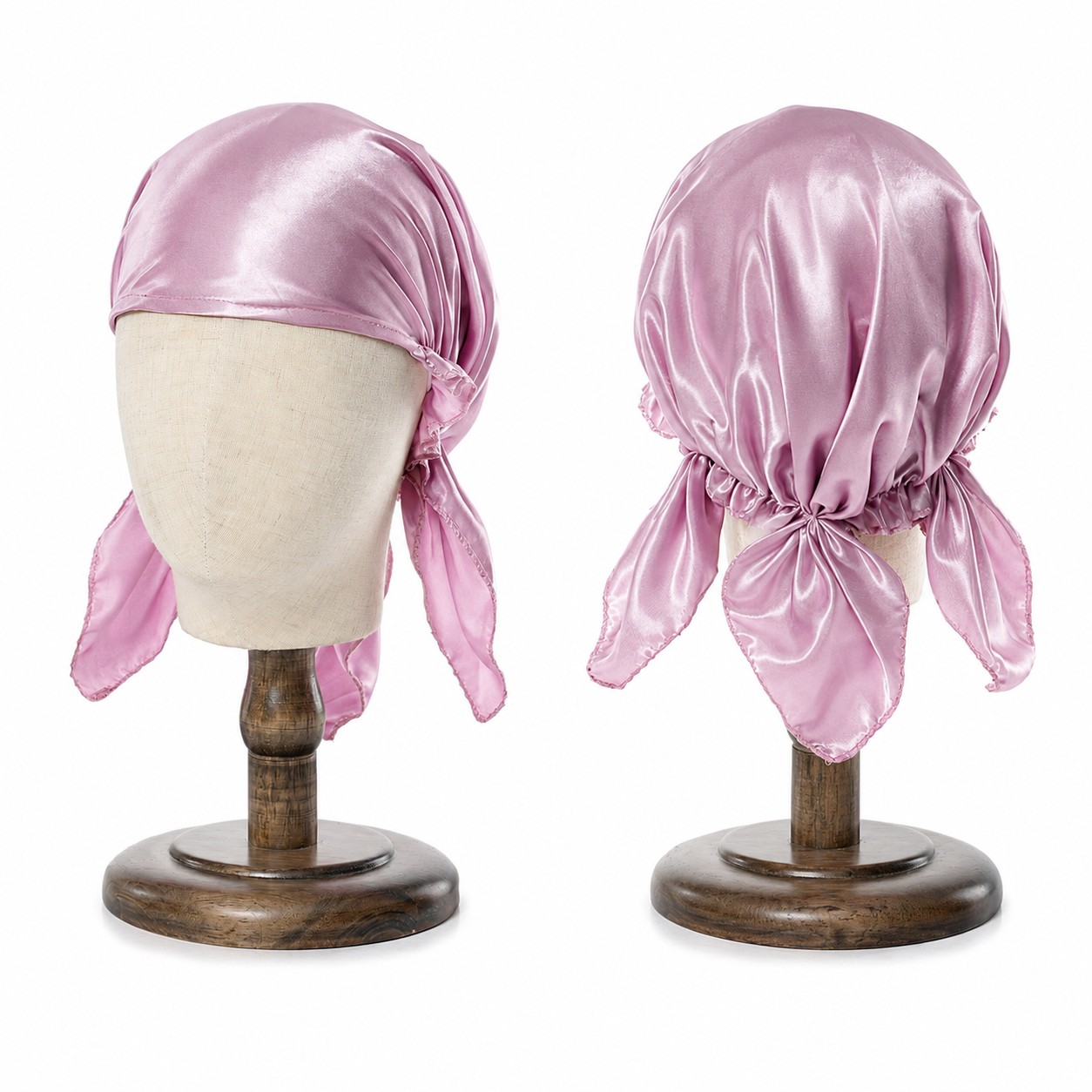 Polyester Triangle Satin Turban Cap