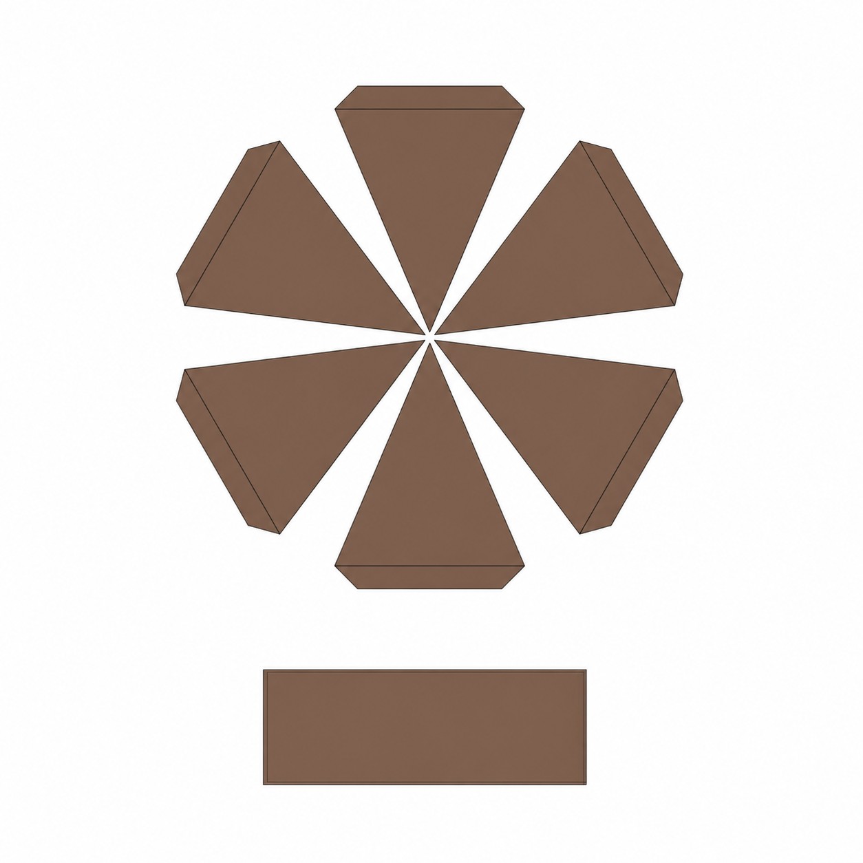 Portable Beech Pole Sun Umbrella — Brown