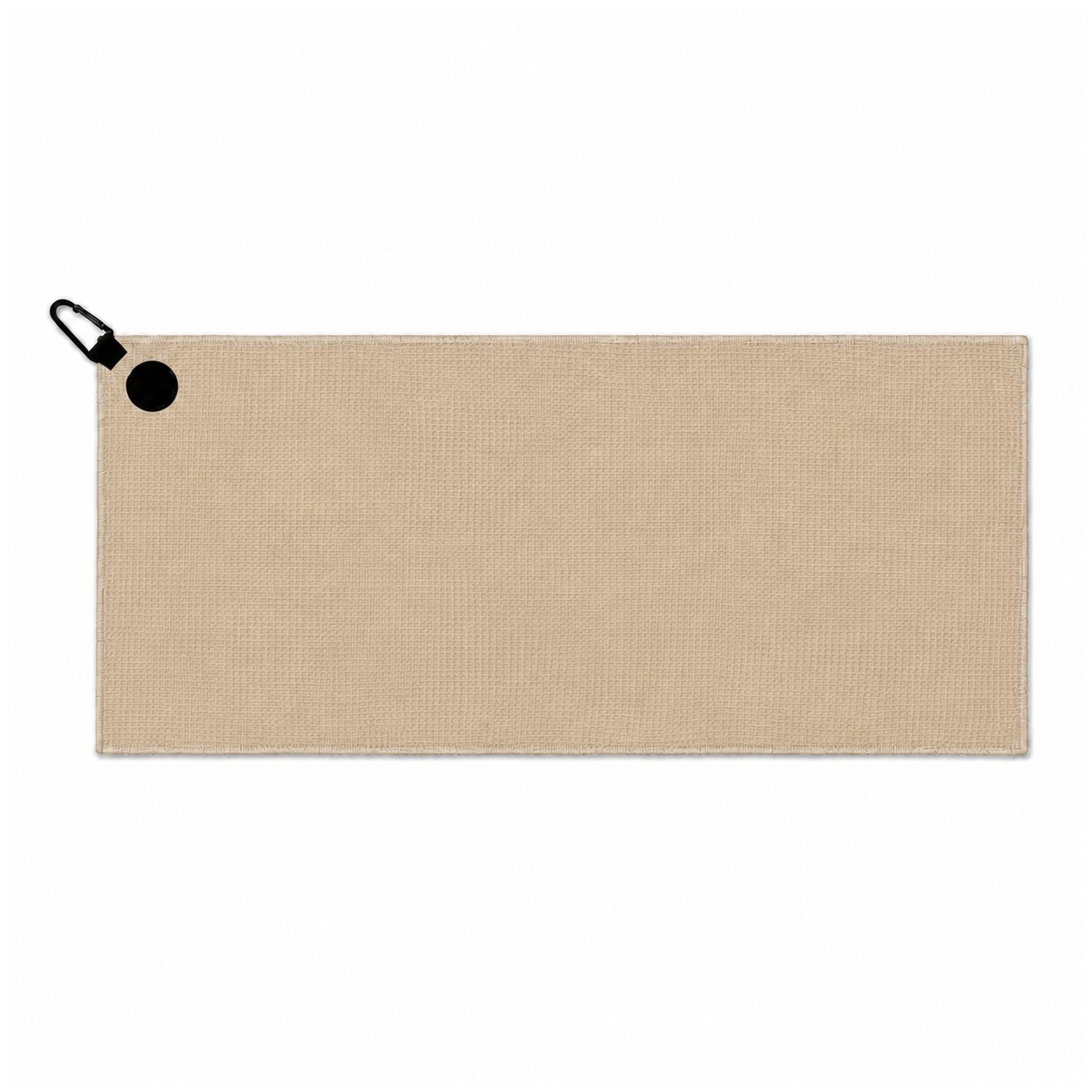 Waffle Polyester Magnetic Golf Towel — Tan Beige