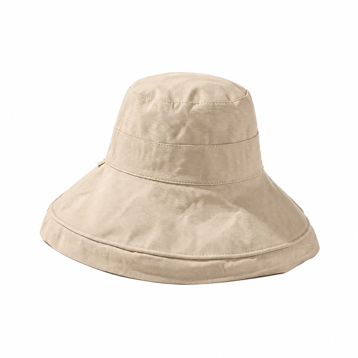 Cotton Reversible Bucket Sun Hat — Beige