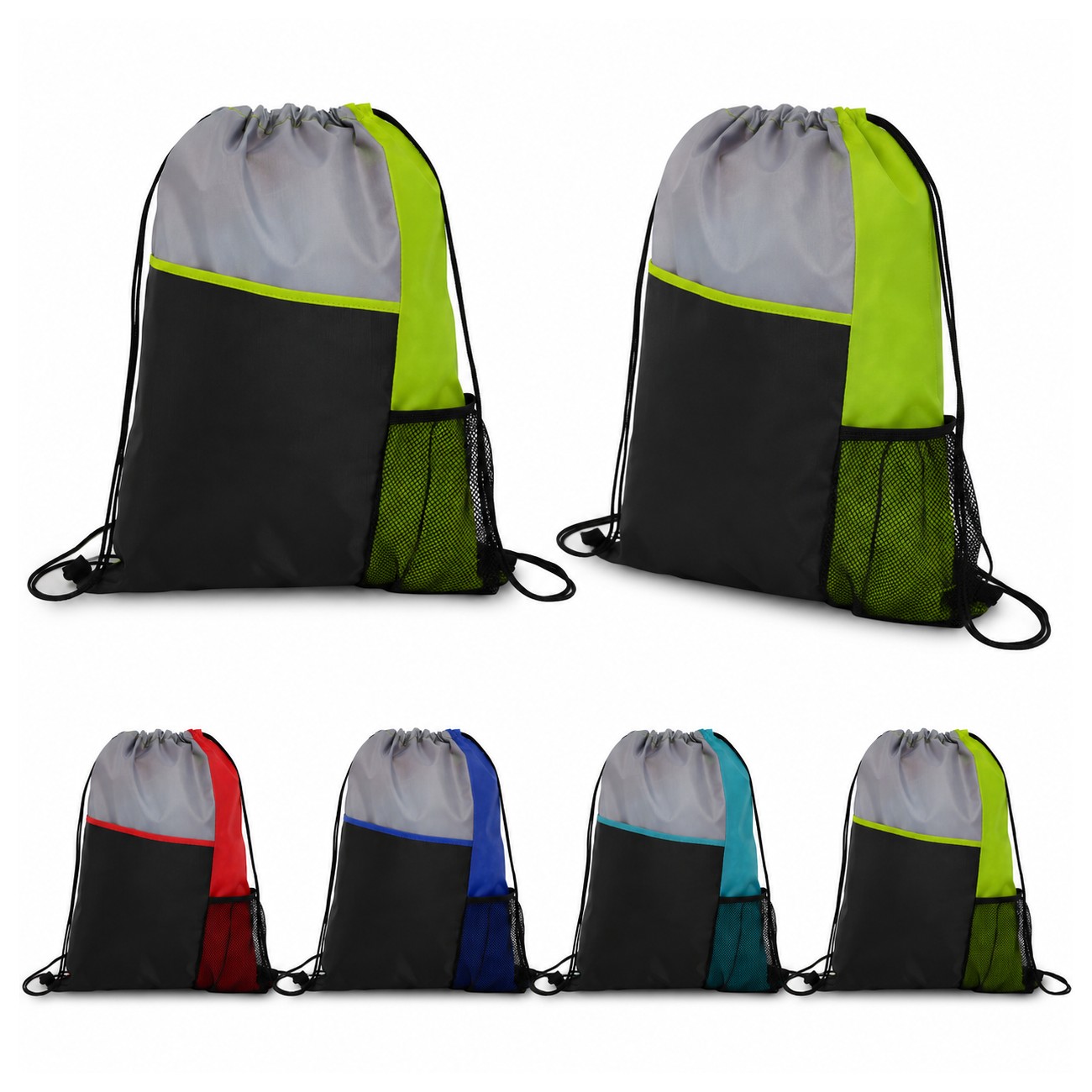 Slant Pocket Drawstring Backpack