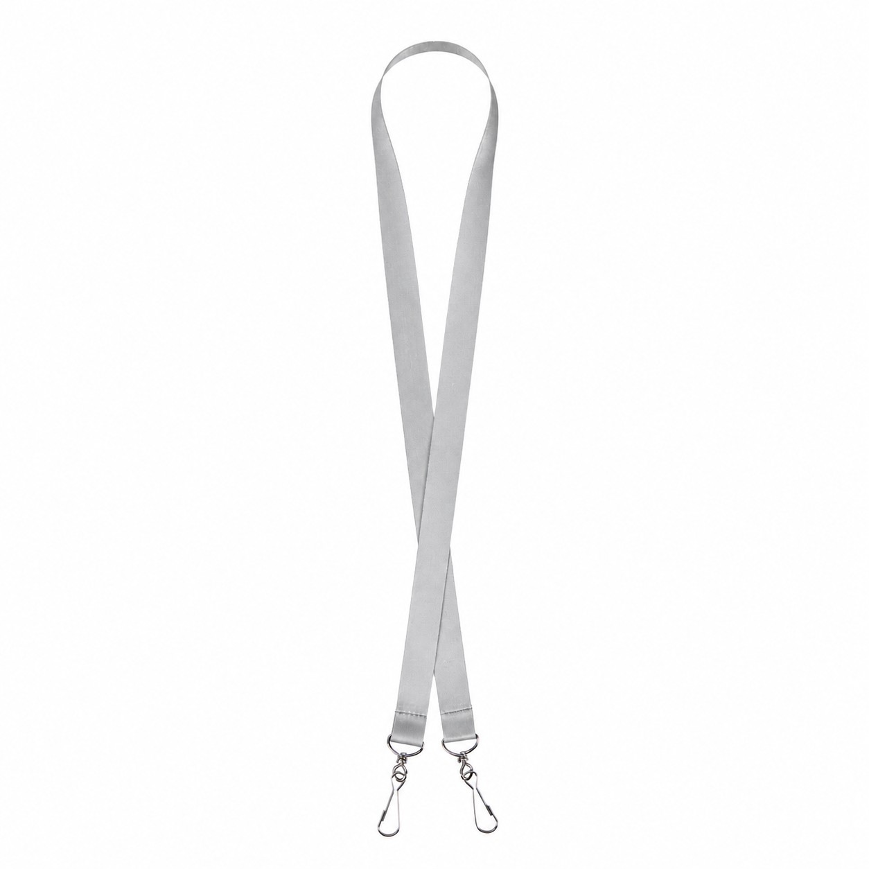 Open End Polyester Lanyard — Silver
