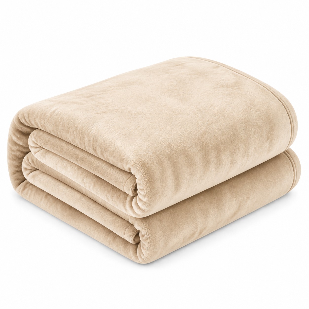 Large Coral Fleece Blanket — Beige