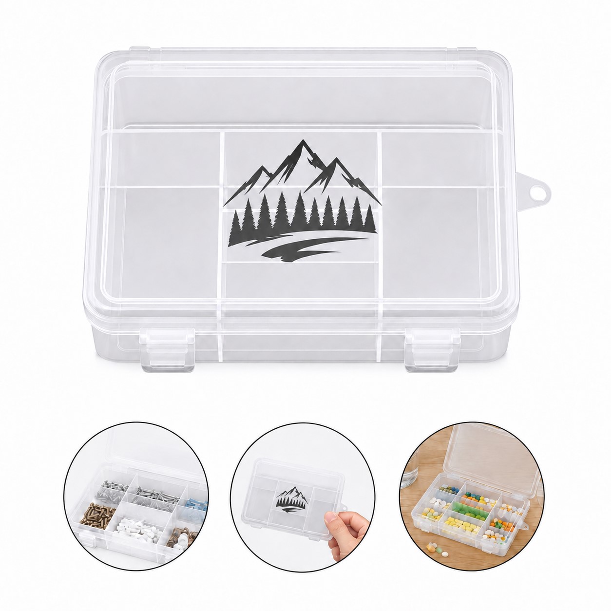 Clear ABS Compartment Storage Organizer