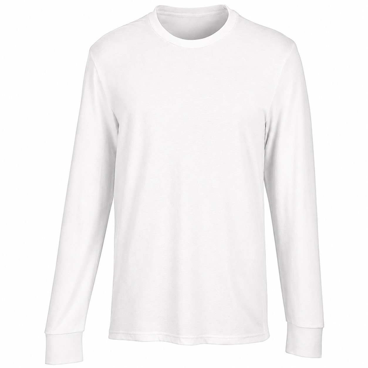 Cotton Polyester Blend Long Sleeve Shirt — White