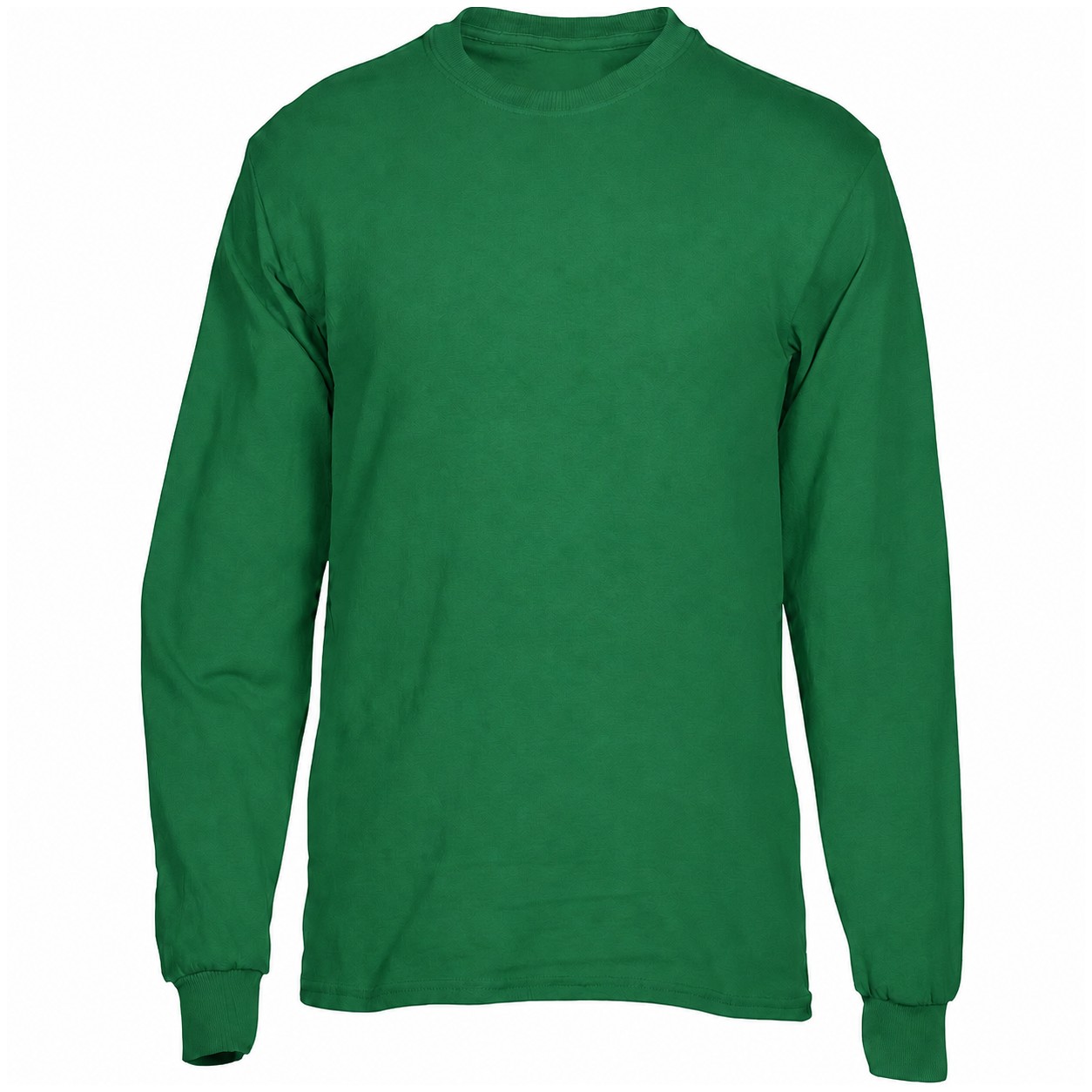 Cotton Long Sleeve Crewneck Shirt — Green