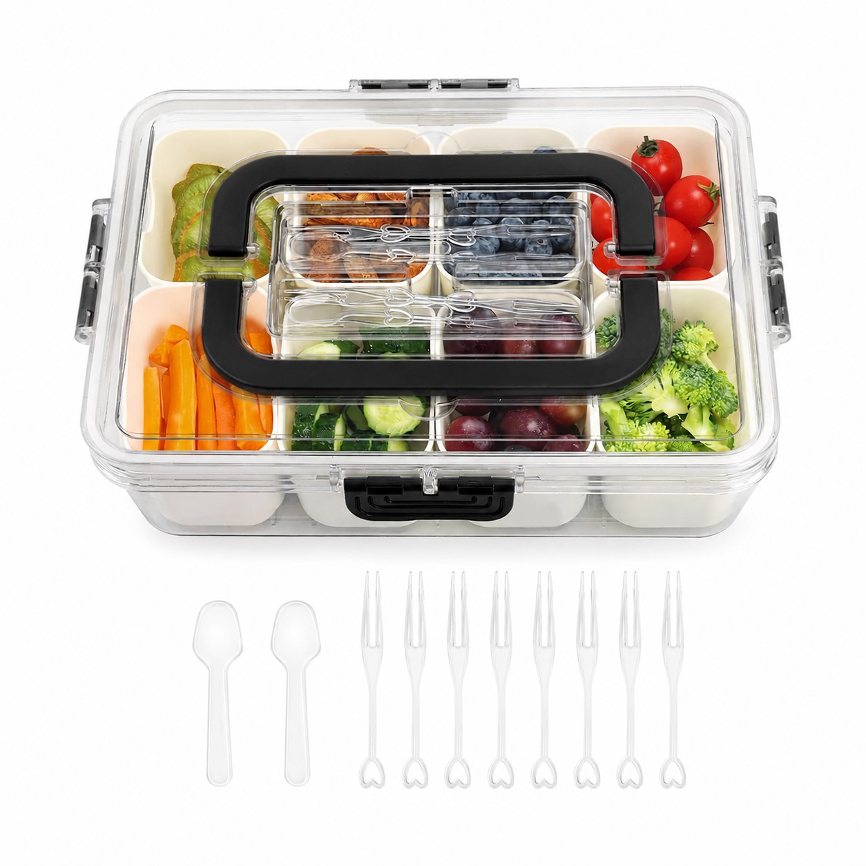 Handled Plastic Snack Serving Box — view 4