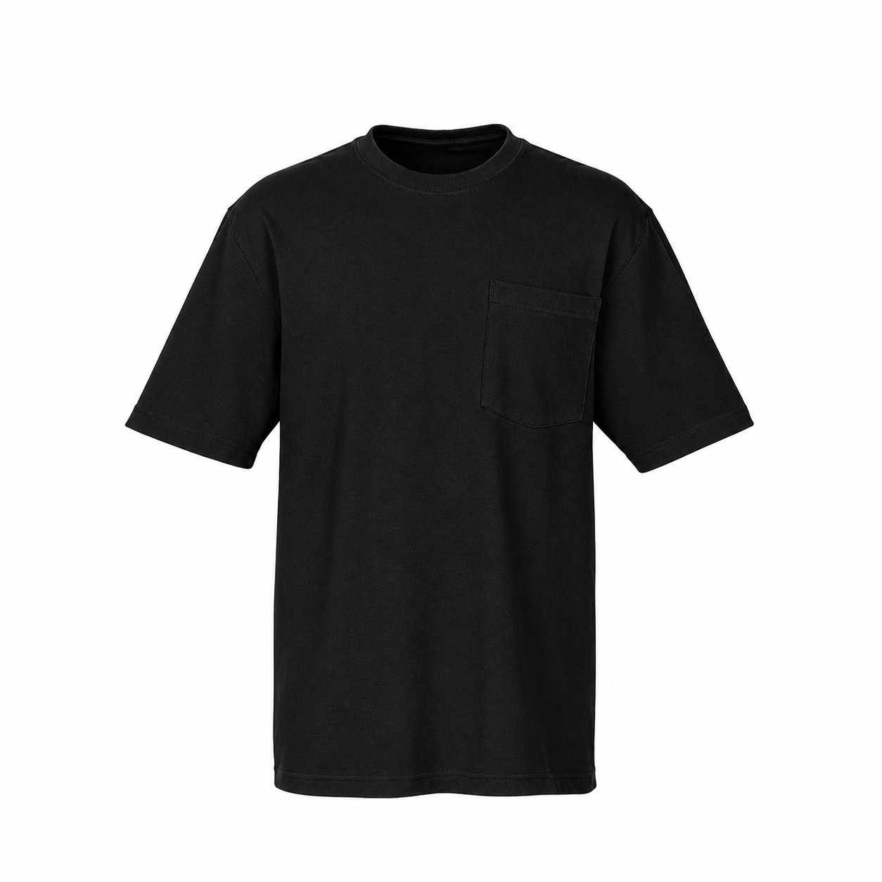 Workwear Cotton Pocket T Shirt — Black