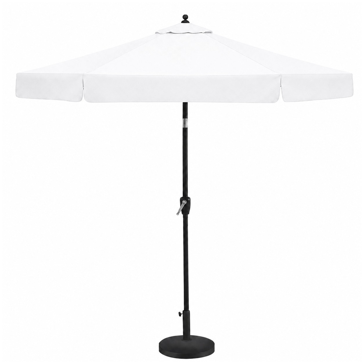 Aluminum Market Patio Umbrella With Auto Tilt — Clear White