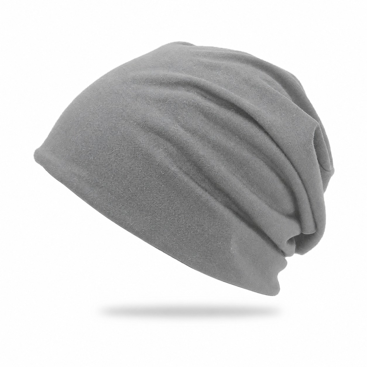 Polyester Slouchy Beanie Hat — Gray