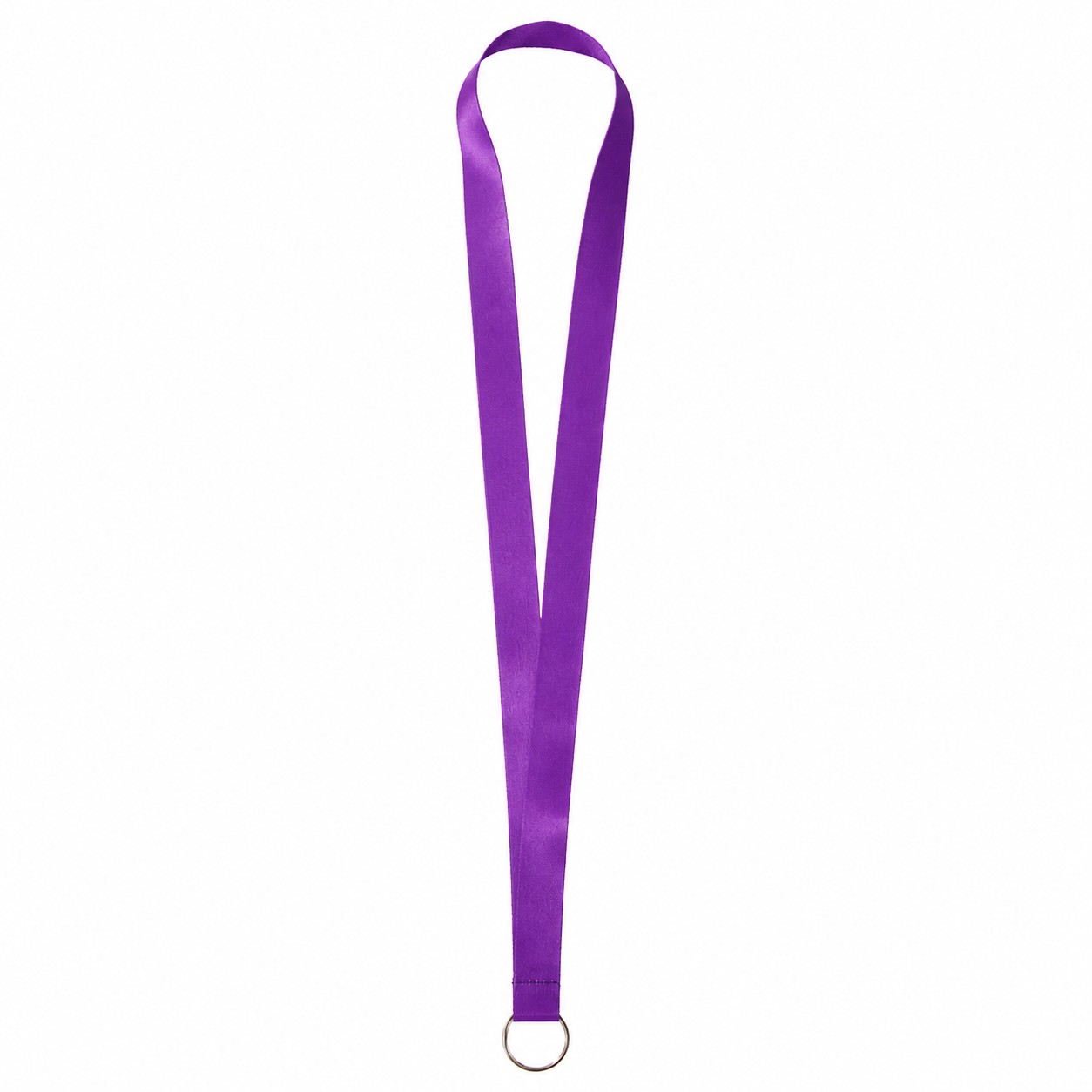 Satin Polyester Split Ring Lanyard — Purple