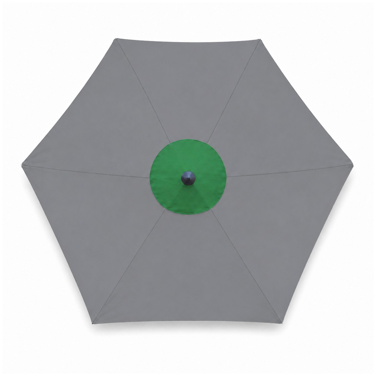 7-Foot Wooden Market Umbrella With Valance — Pewter Gray