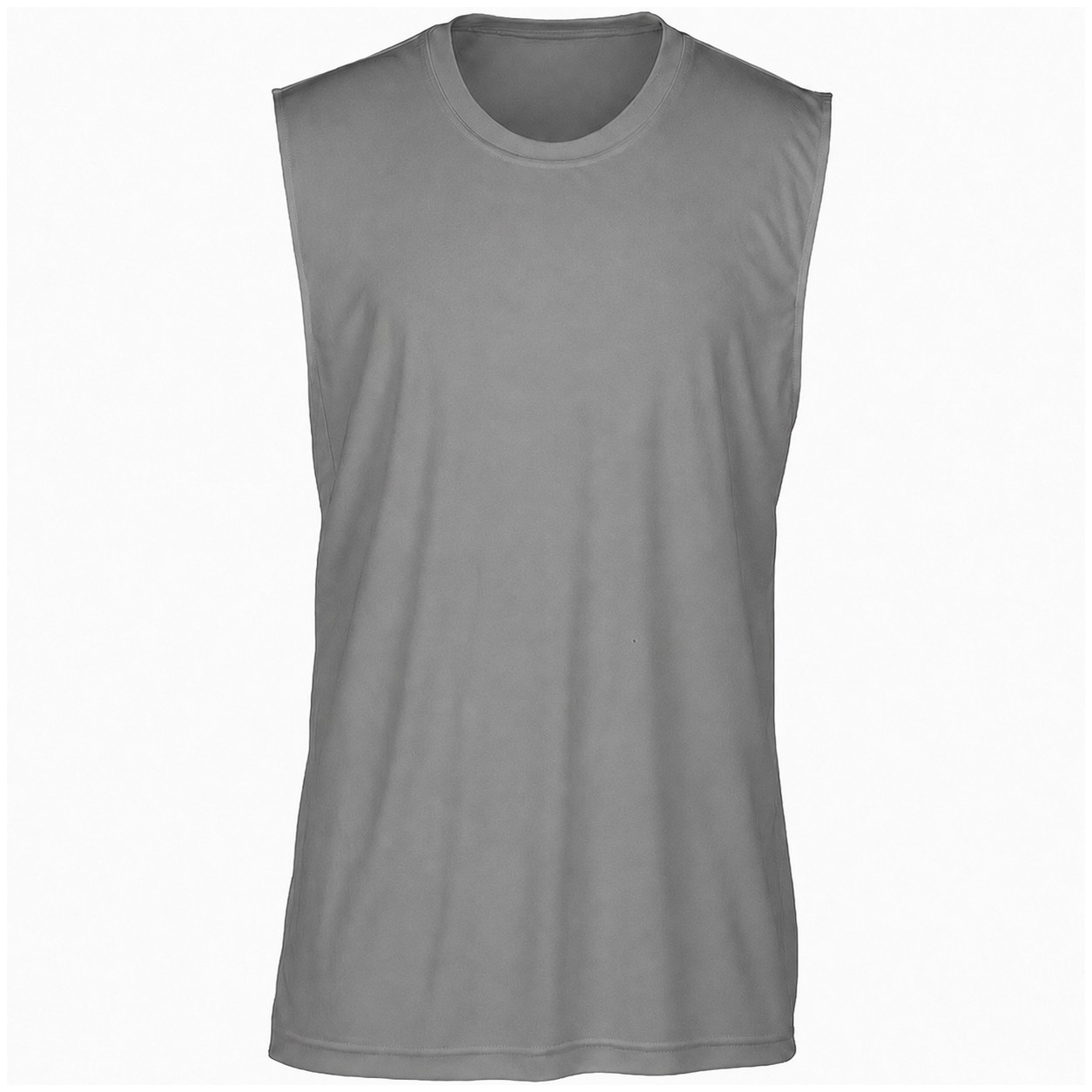 Sleeveless Polyester Performance Muscle Tank — Gray