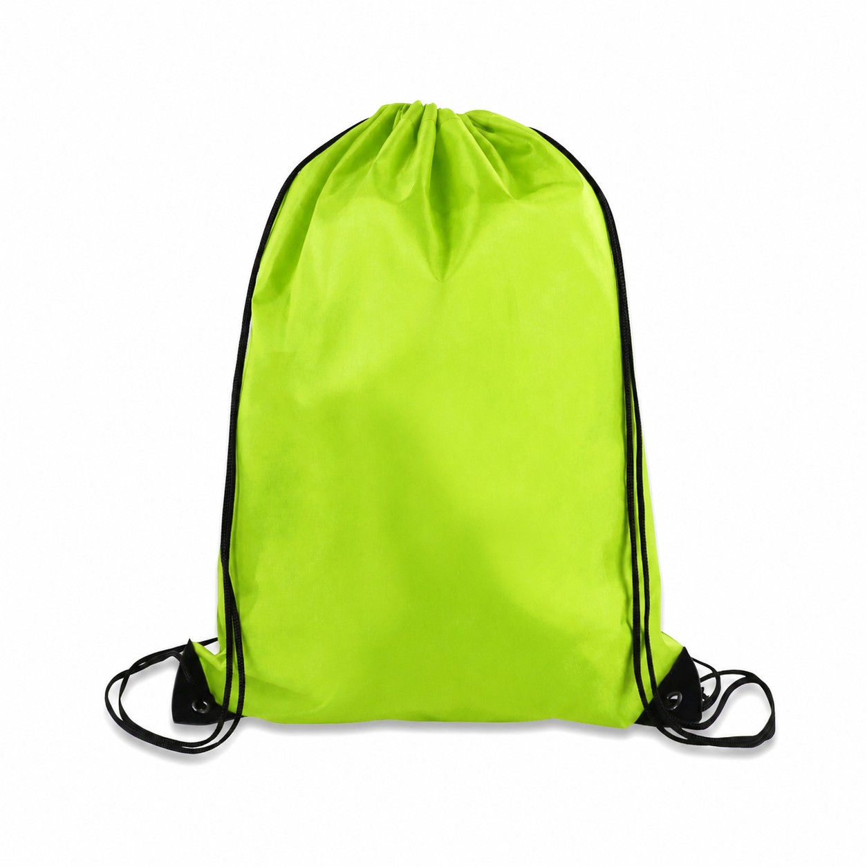 Metal Grommets 210D Polyester Drawstring Bag — Lime Green