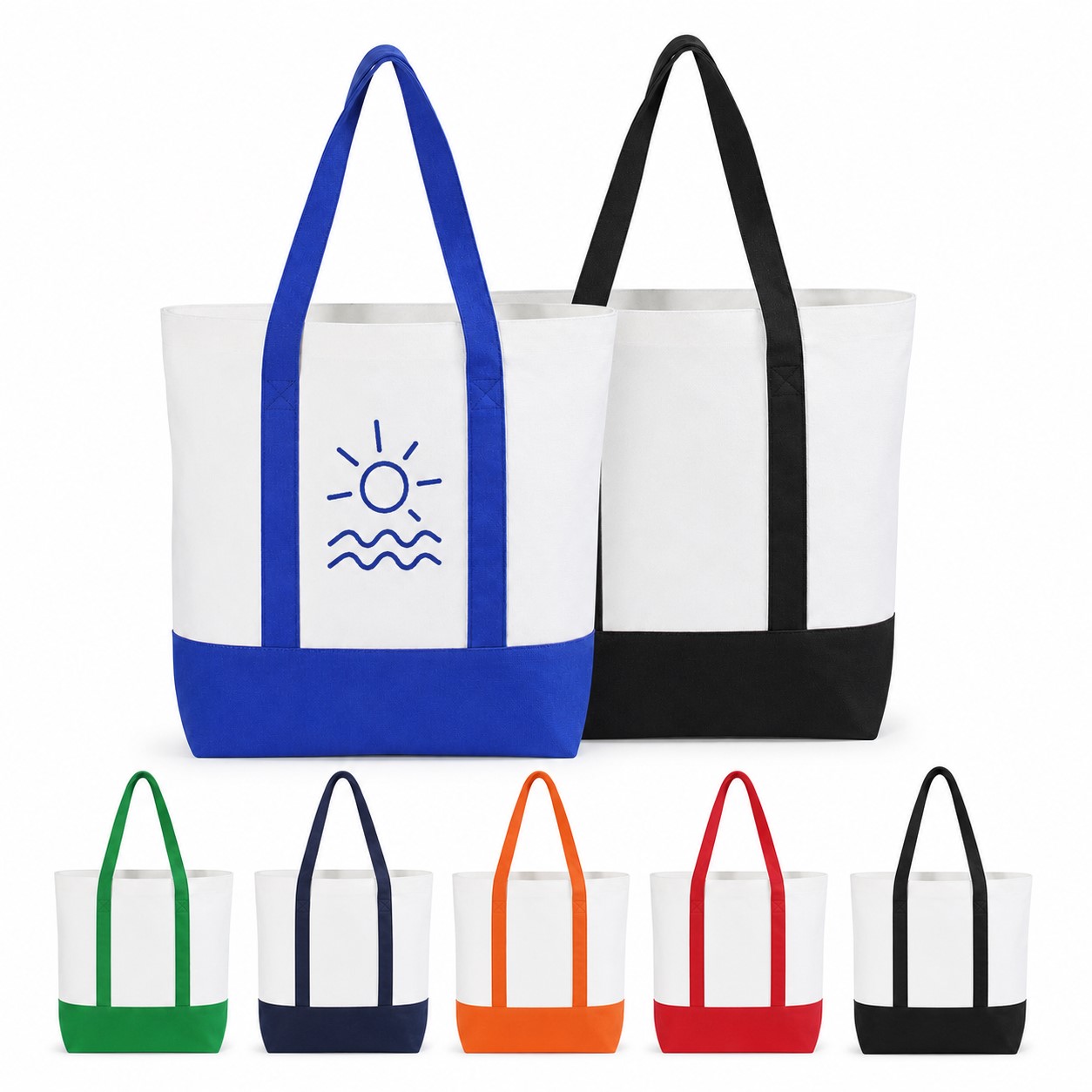 Two Tone Polyester Cotton Canvas Tote Bag