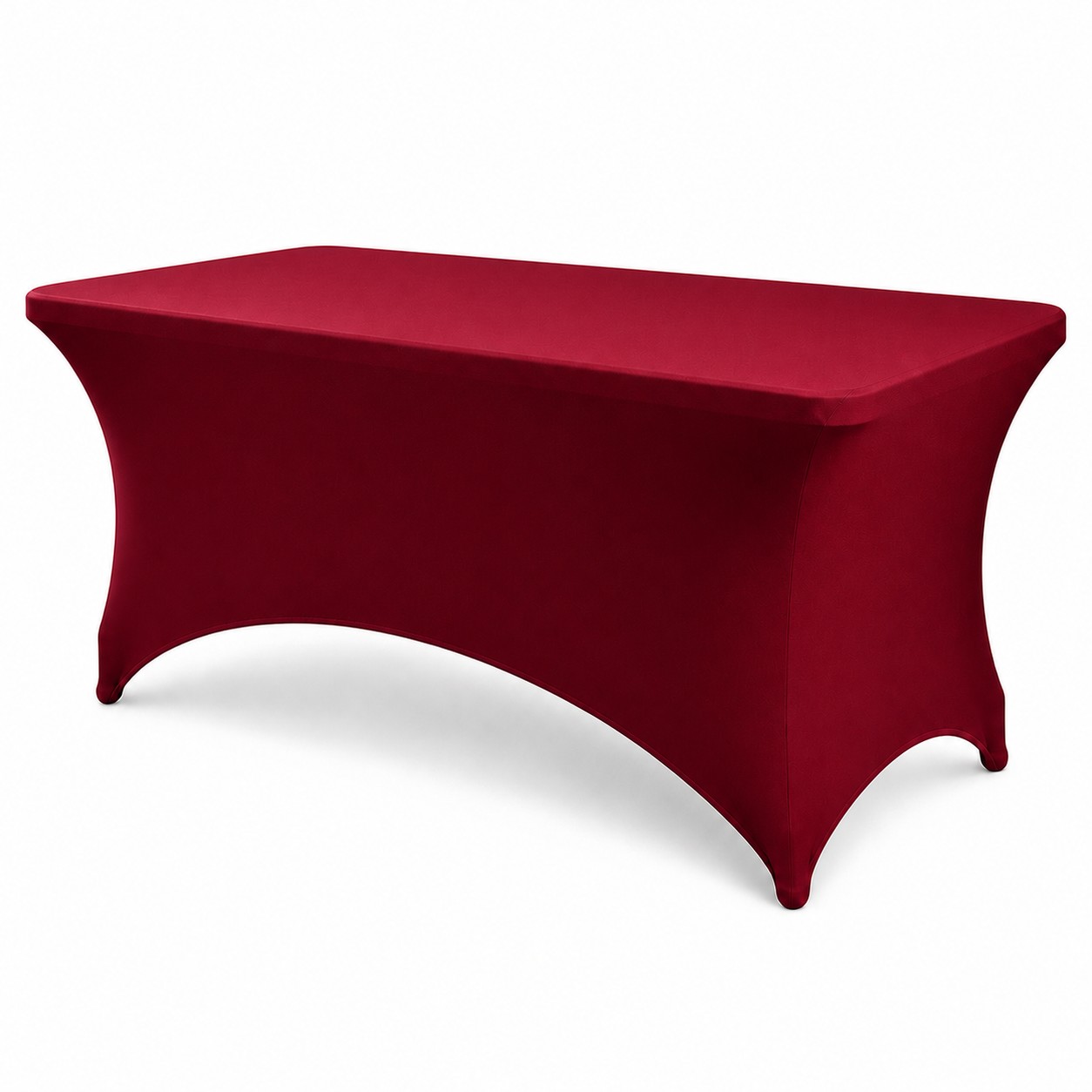 Fitted Spandex Event Tablecloth — Burgundy Red