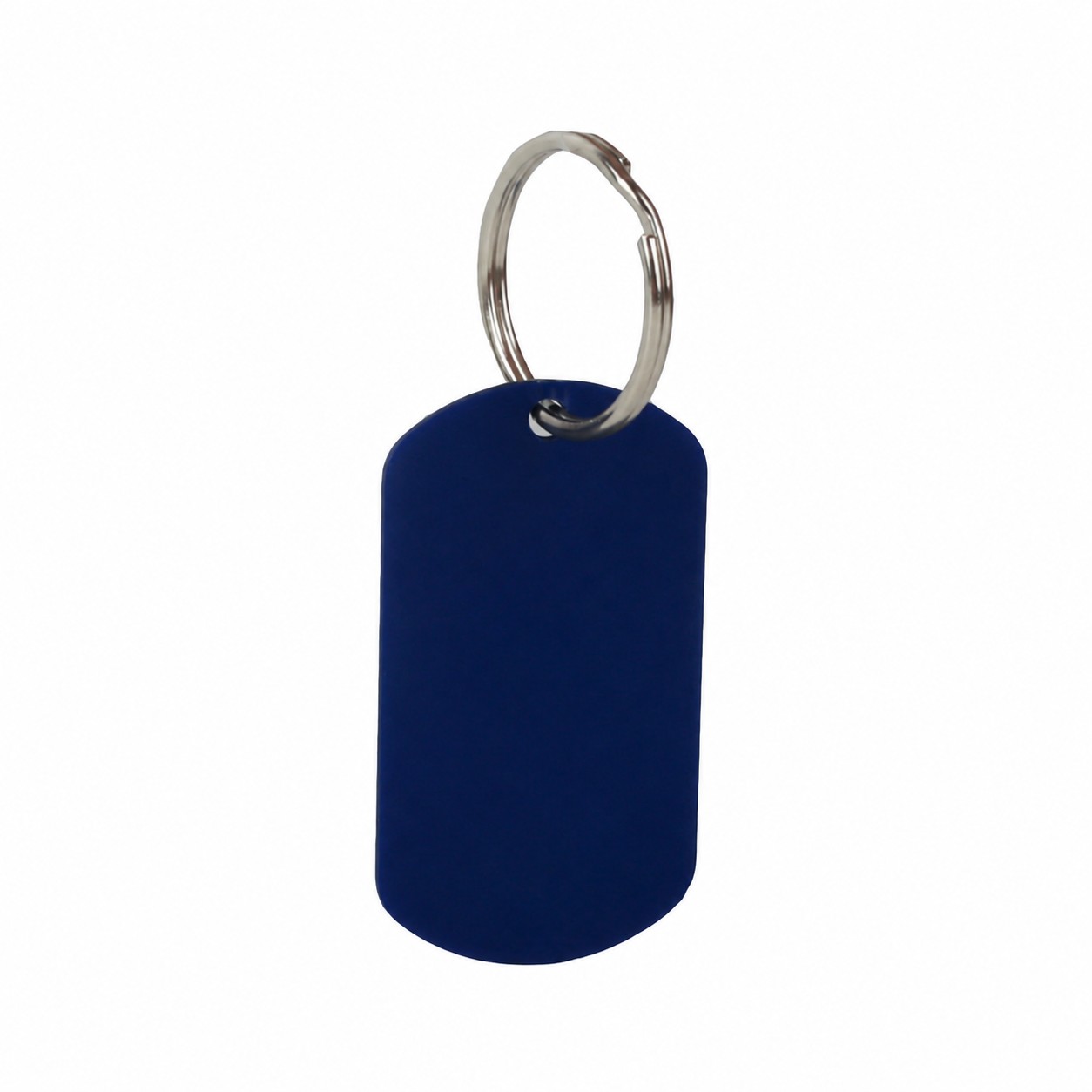 Aluminum Dog Tag Keychain — Navy Blue