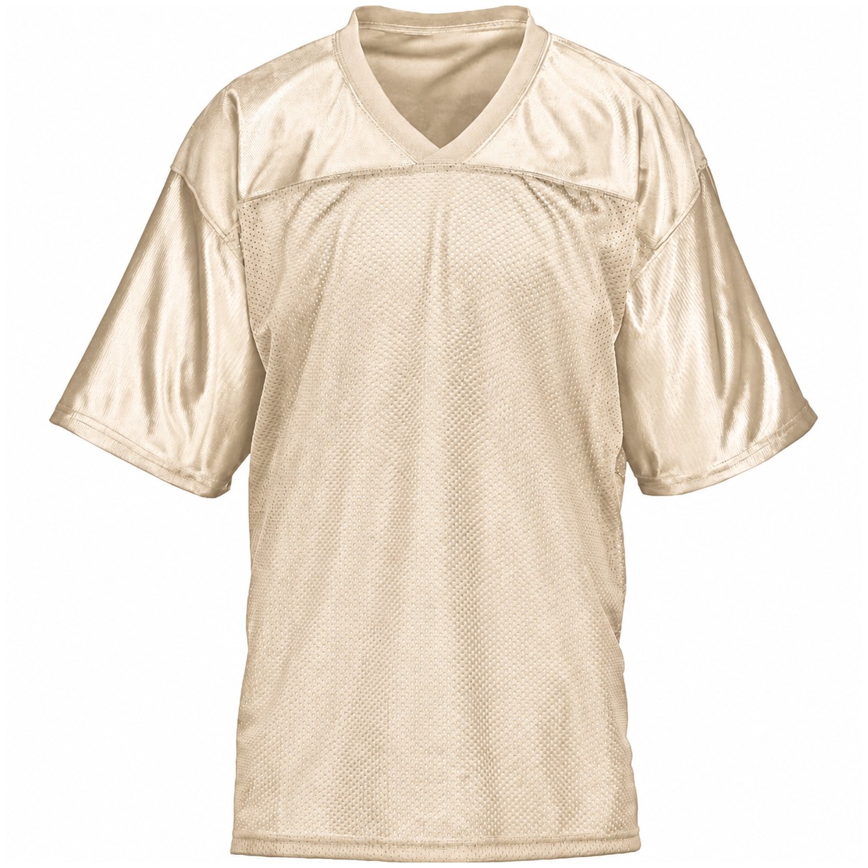 Polyester Mesh V Neck Football Jersey — Beige