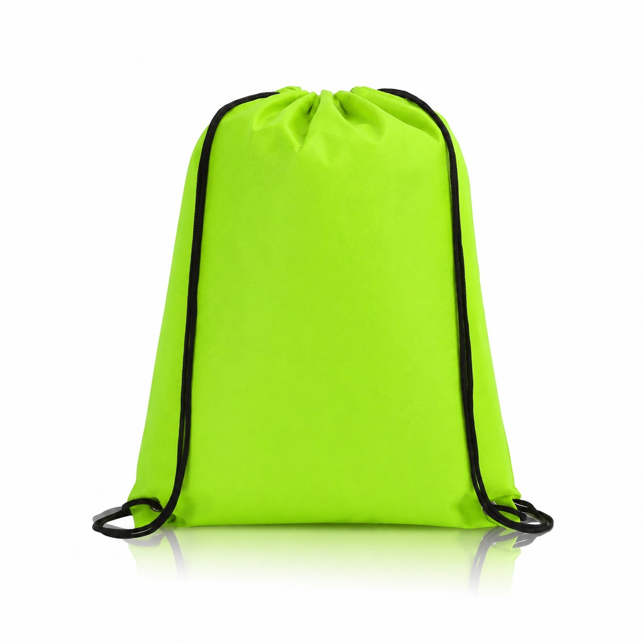 80GSM Non-Woven Drawstring Bag — Lime Green