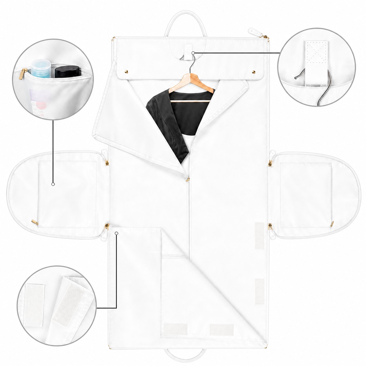 Convertible Garment Travel Bag — White