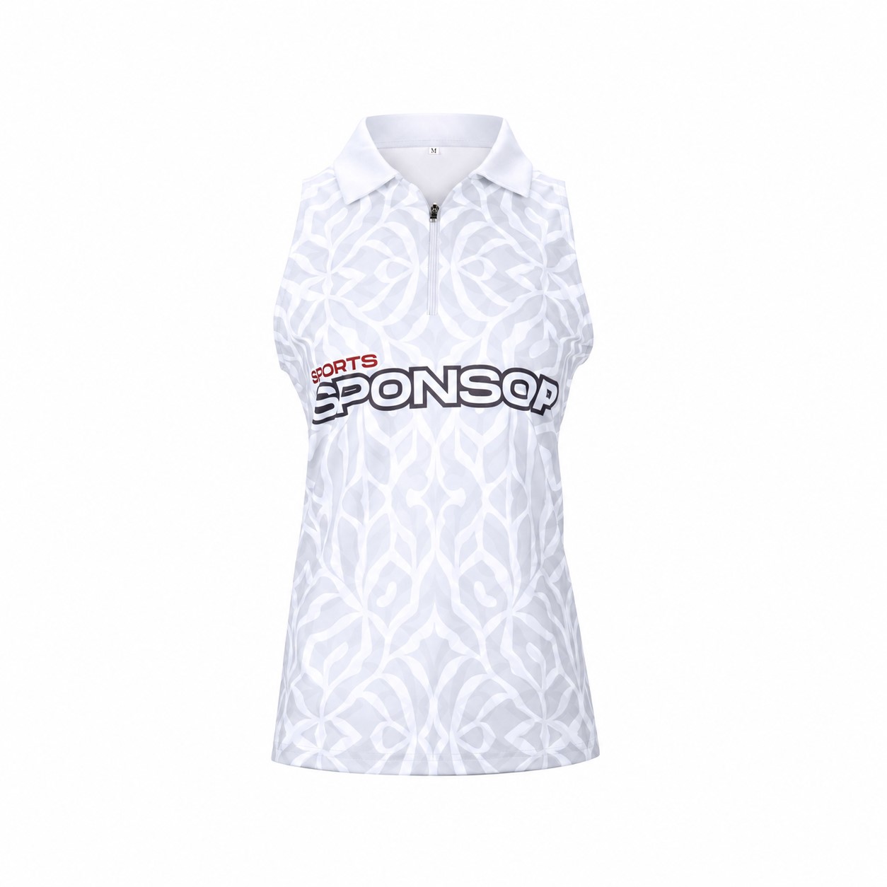 Women's Sleeveless Athletic Polo Shirt — Clear White
