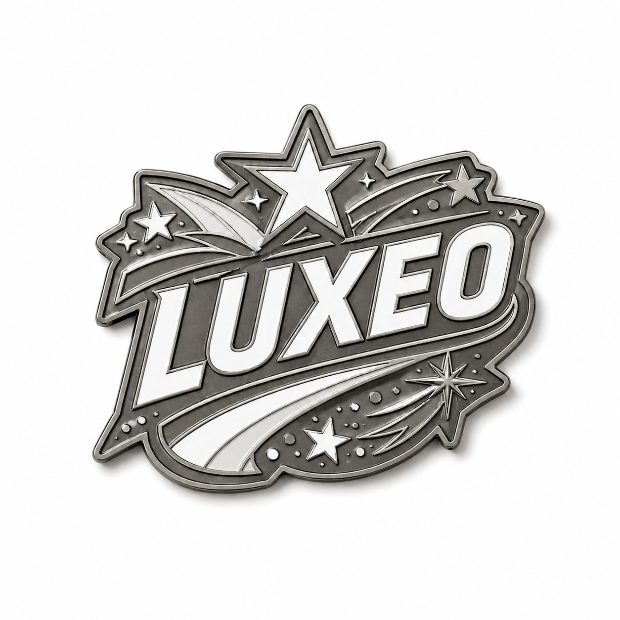 One Inch Hard Enamel Badge — Pewter Gray