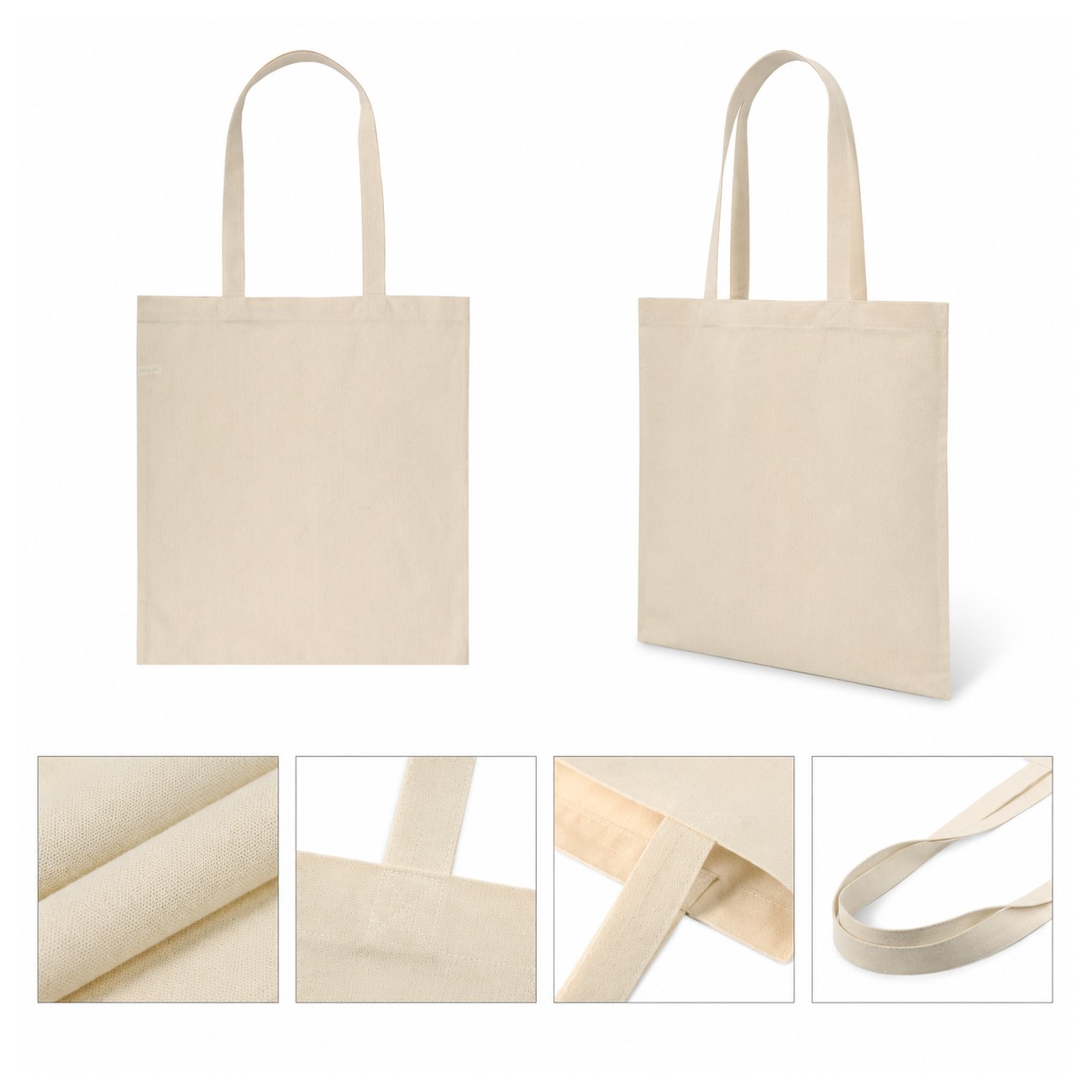 14.5-Inch Cotton Canvas Tote Bag