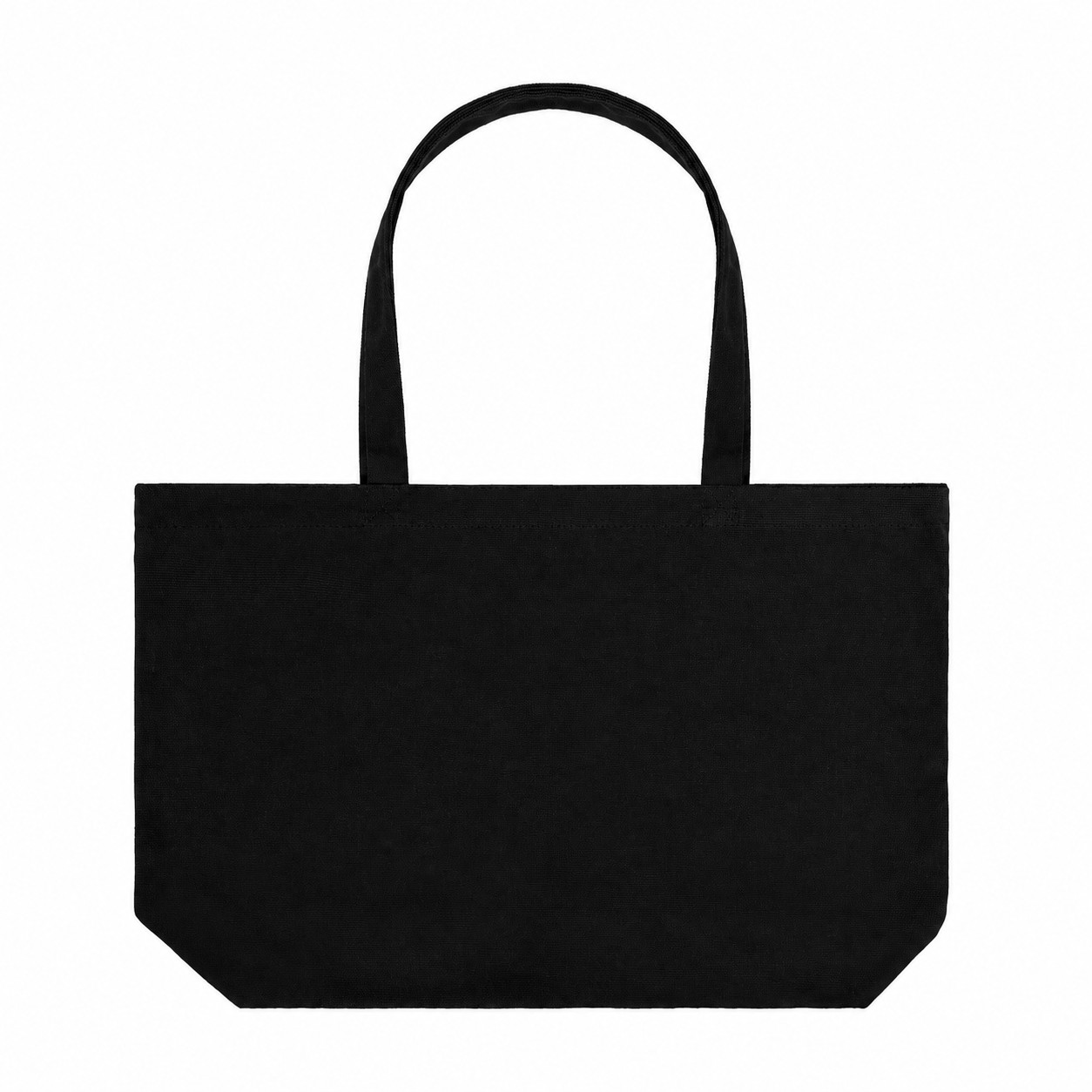 Structured Bottom Tote Bag — Black