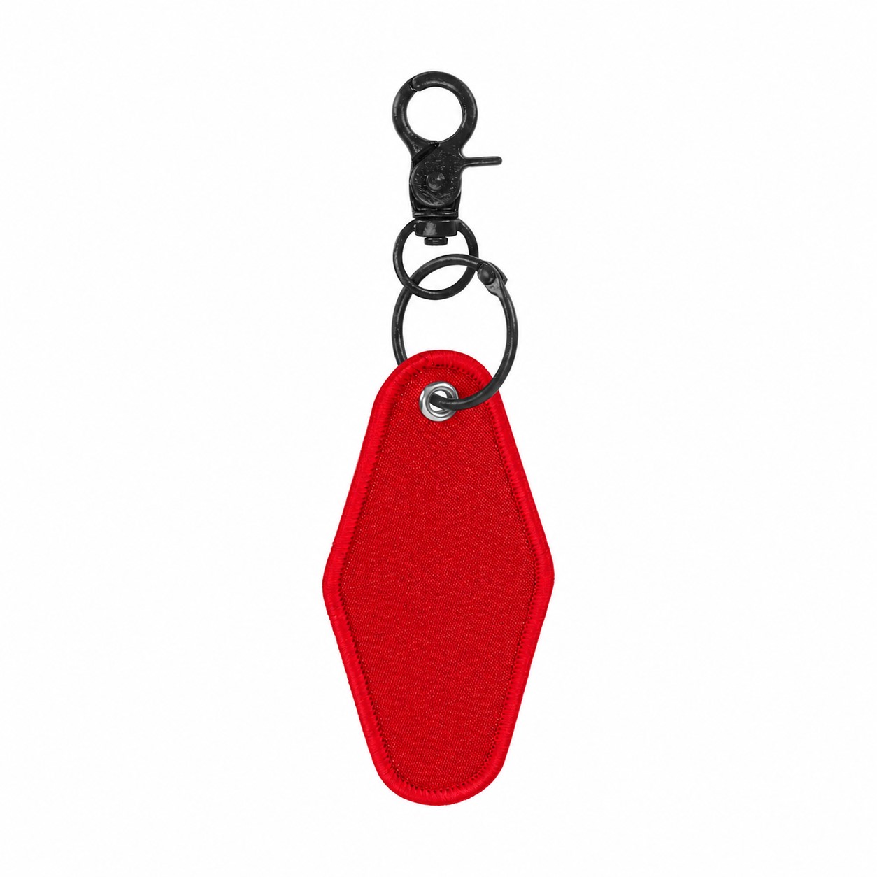 Twill Key Tag With Swivel Clip — Red