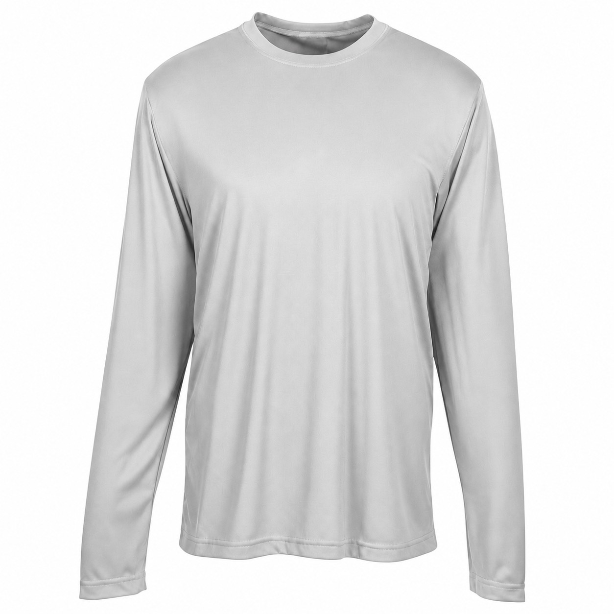 Polyester Long Sleeve Athletic T Shirt — Silver