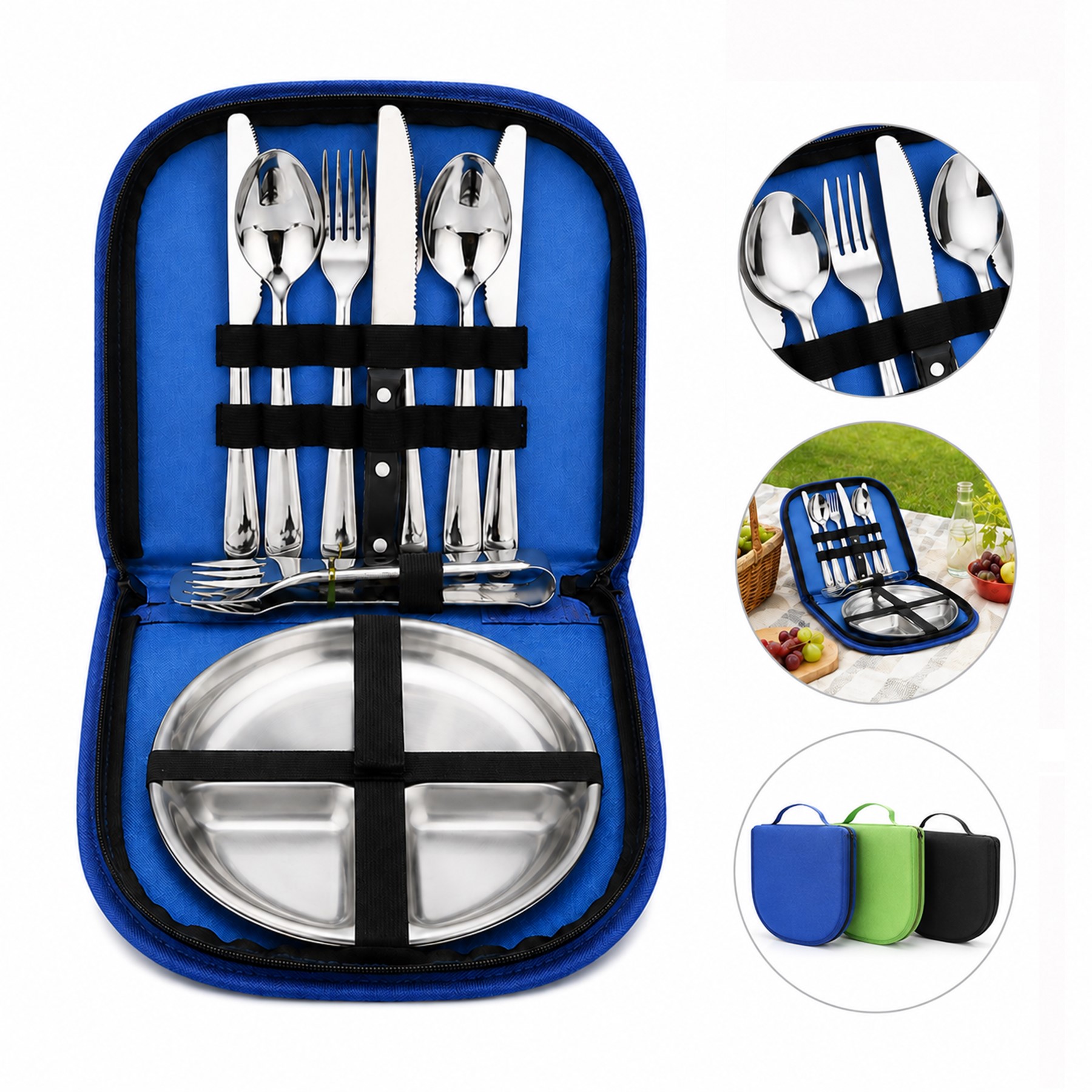 Metal Picnic Dining Set With Zippered Case