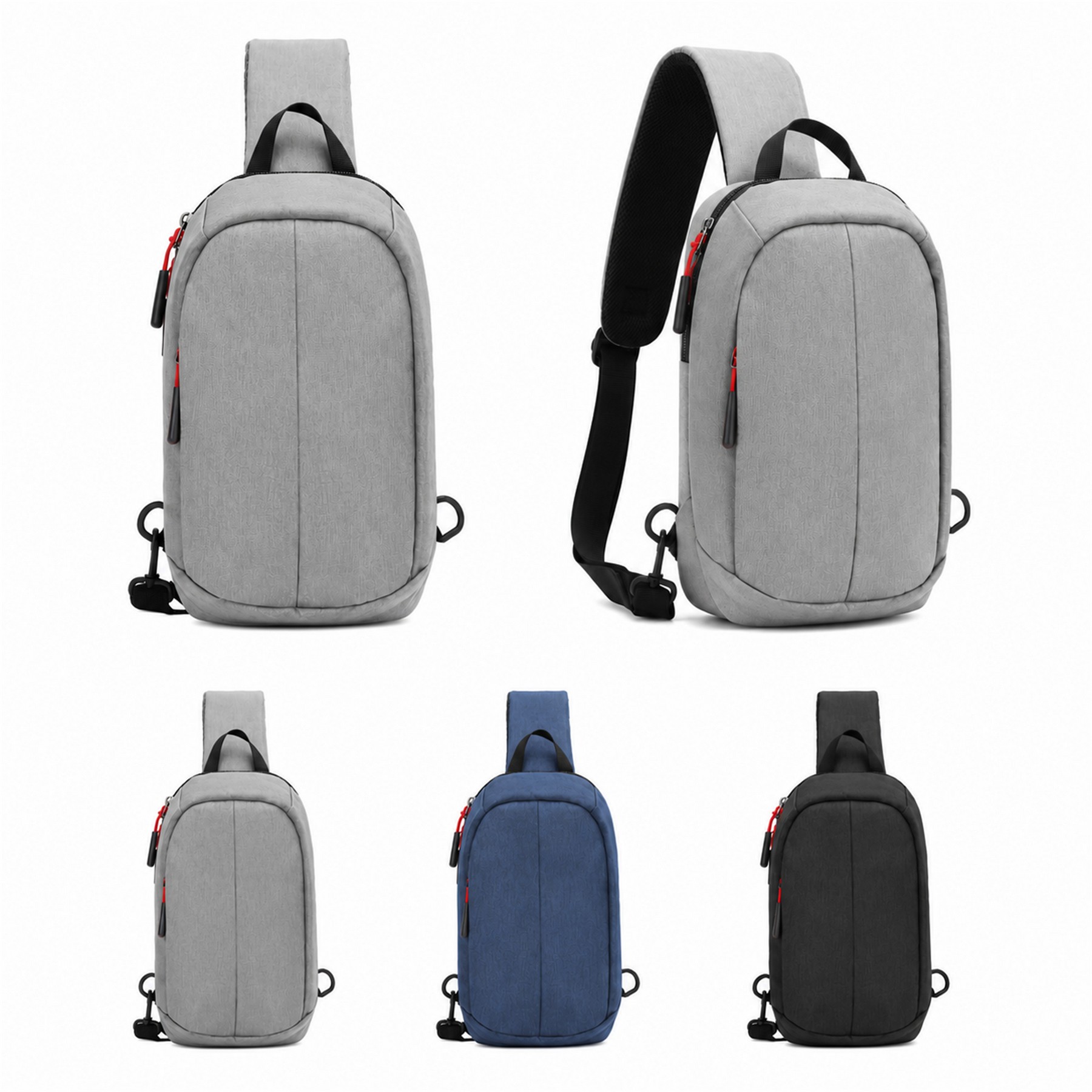 300D Polyester Gray Crossbody Sling Bag