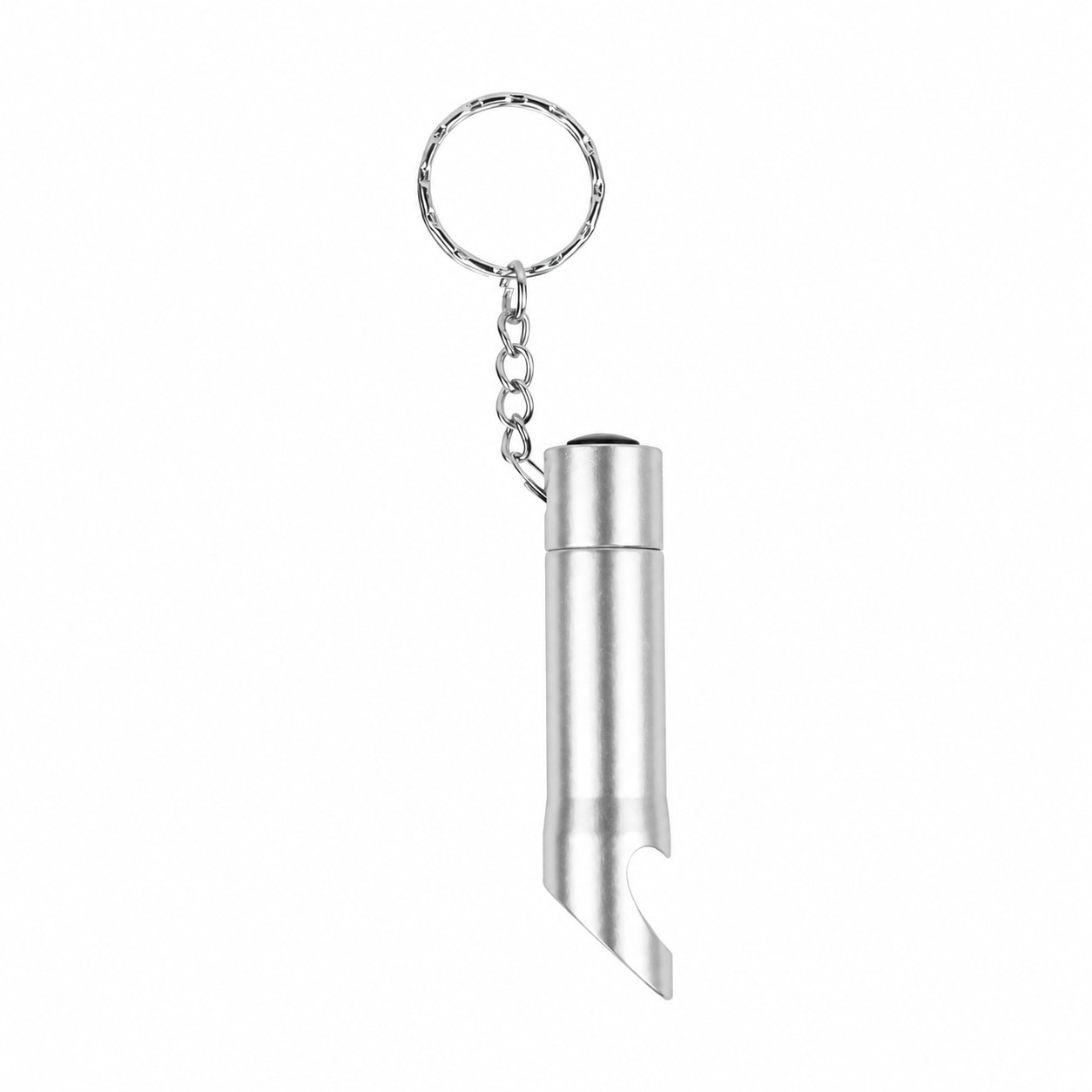 Aluminum LED Bottle Opener Keychain — Silver