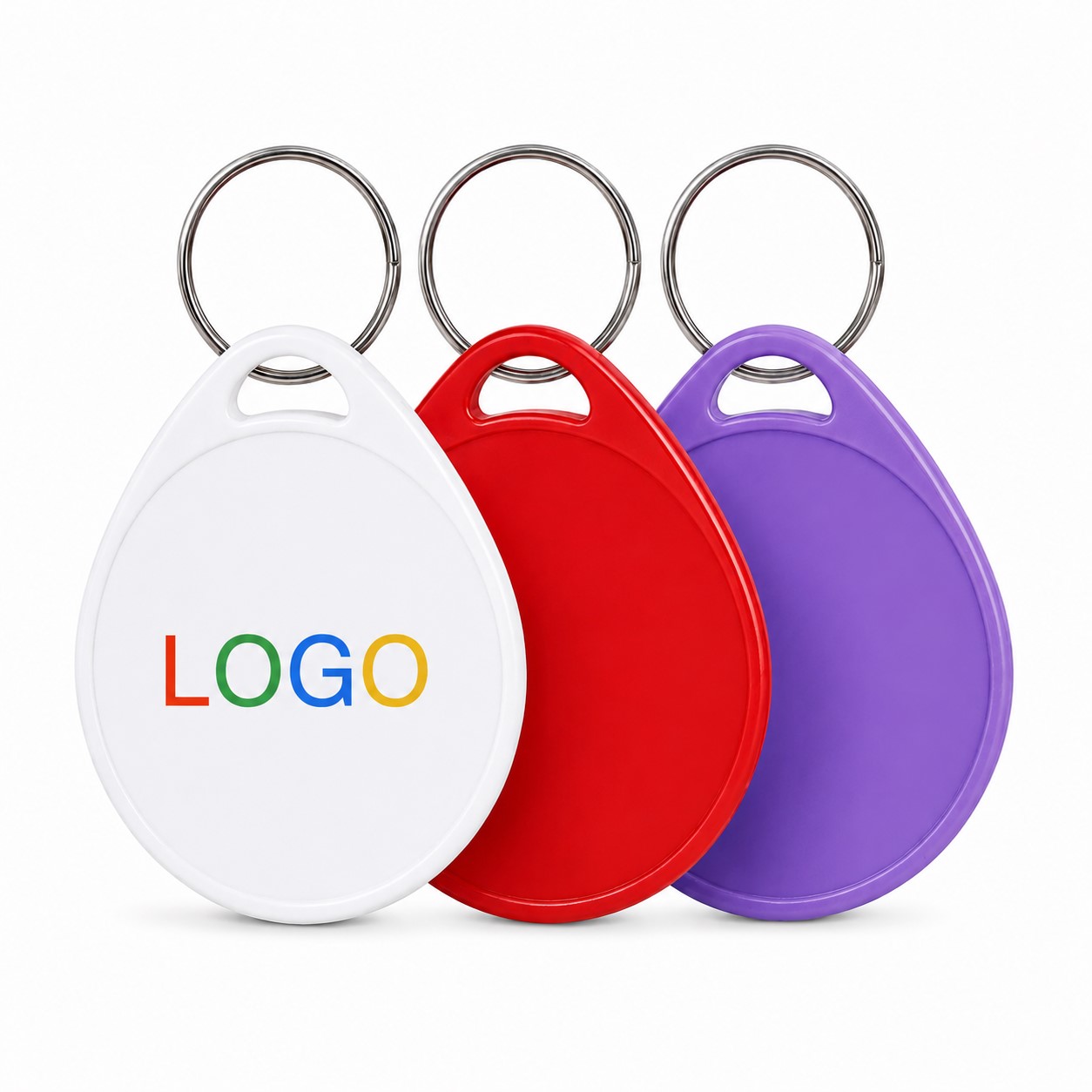 Teardrop Plastic Keychain With Opening Ring