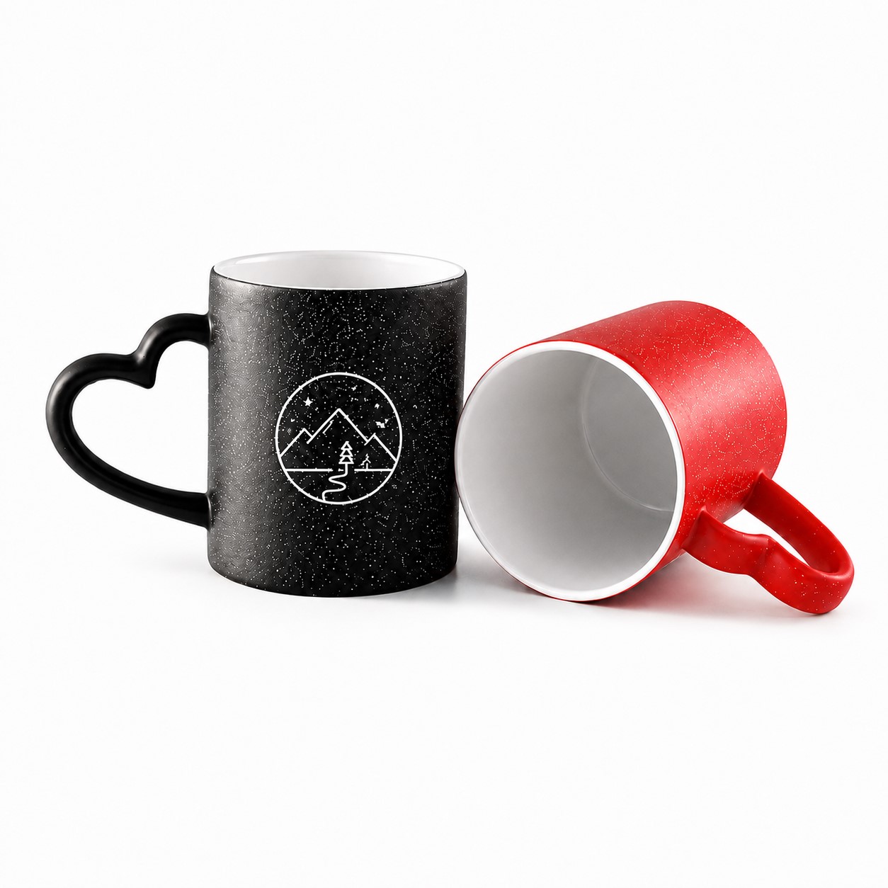 Heart Handle Speckled Color Changing Ceramic Mug