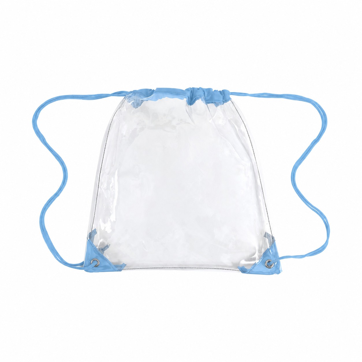 PVC And 210D Polyester Drawstring Bag — Light Blue
