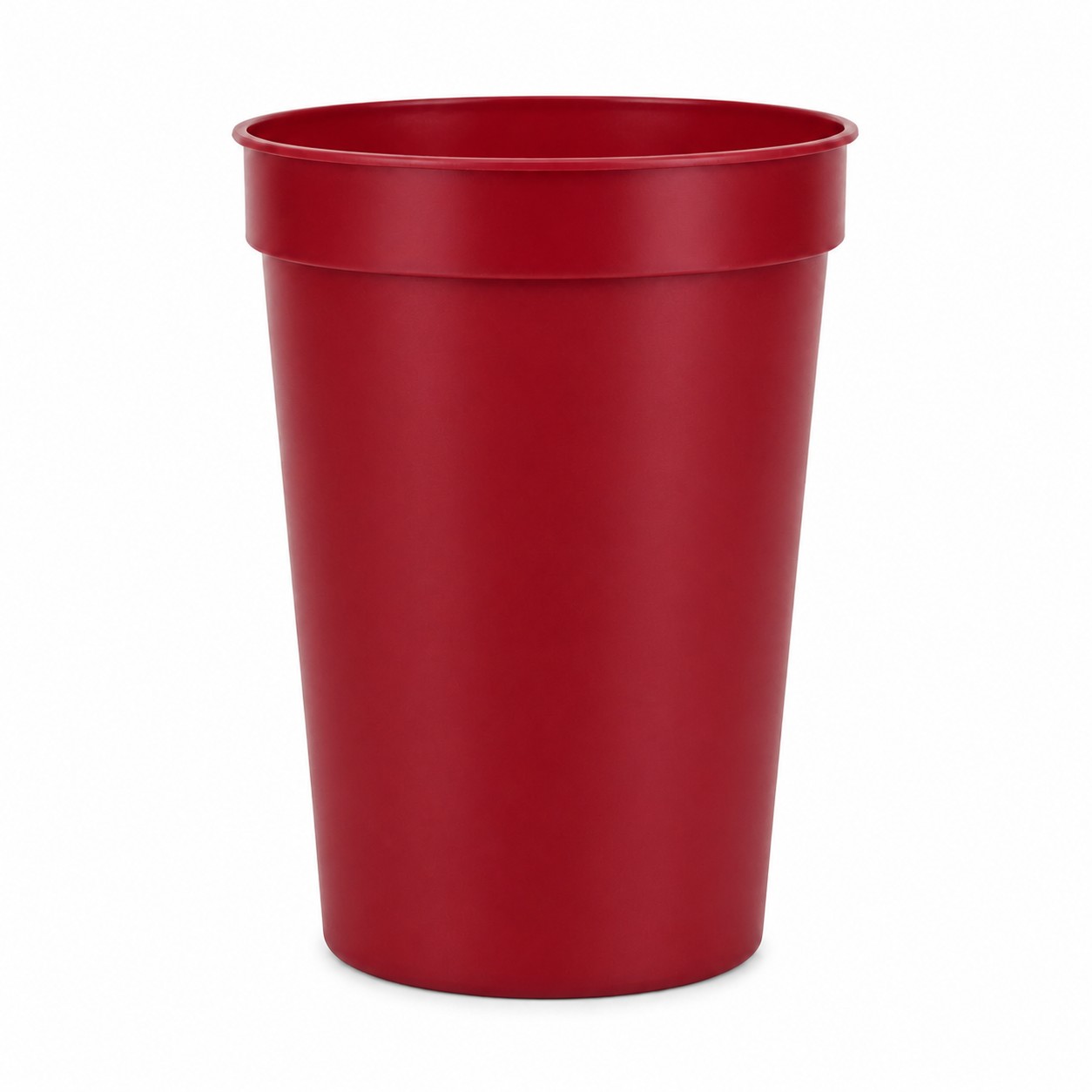 16 Oz Square Plastic Stadium Cup — Maroon Red