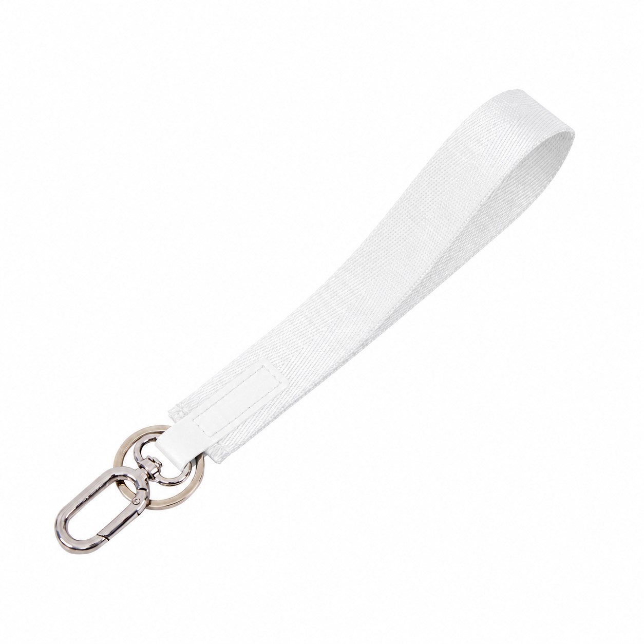 Nylon Keychain Wrist Lanyard — White