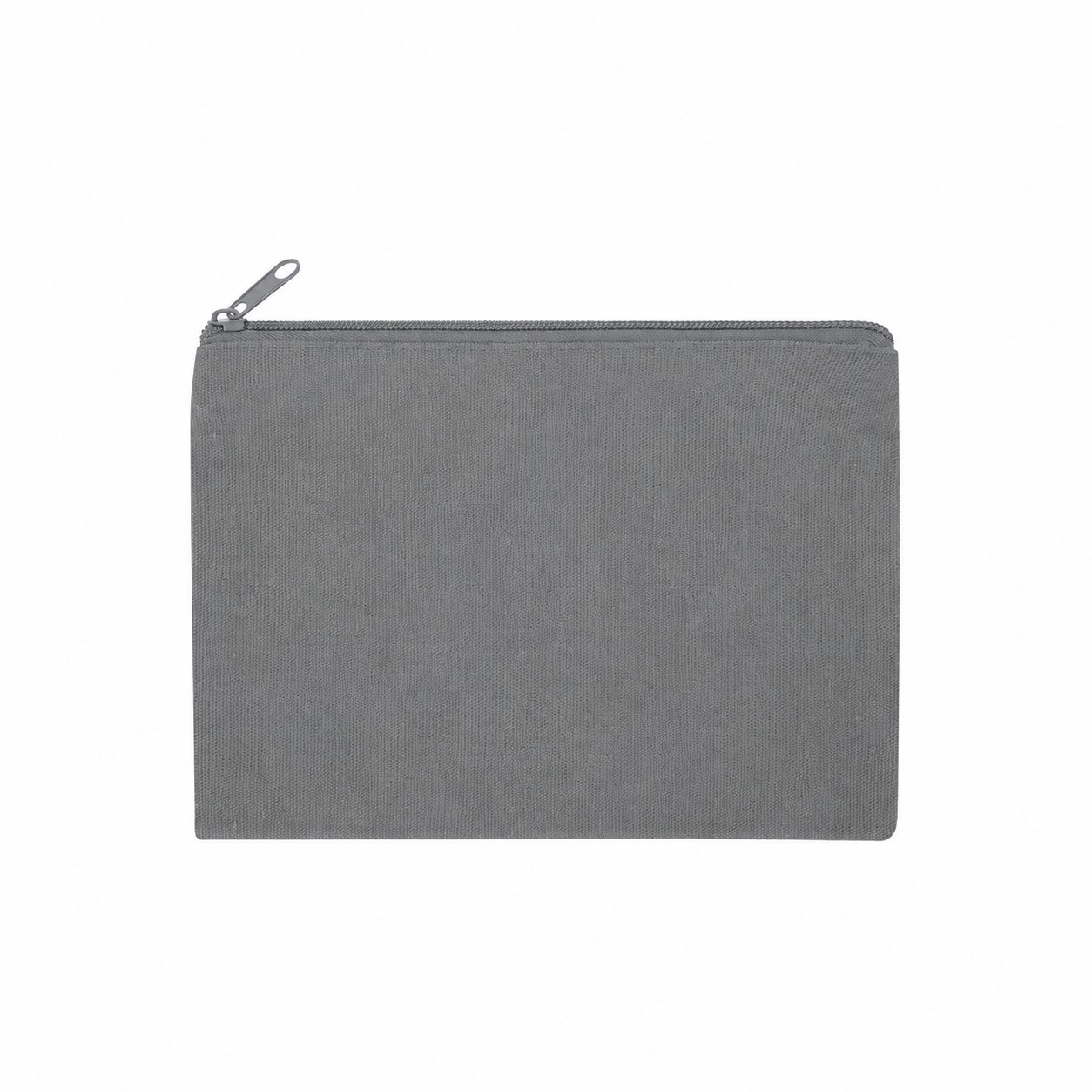 12 Oz Cotton Canvas Zipper Pouch — Gray