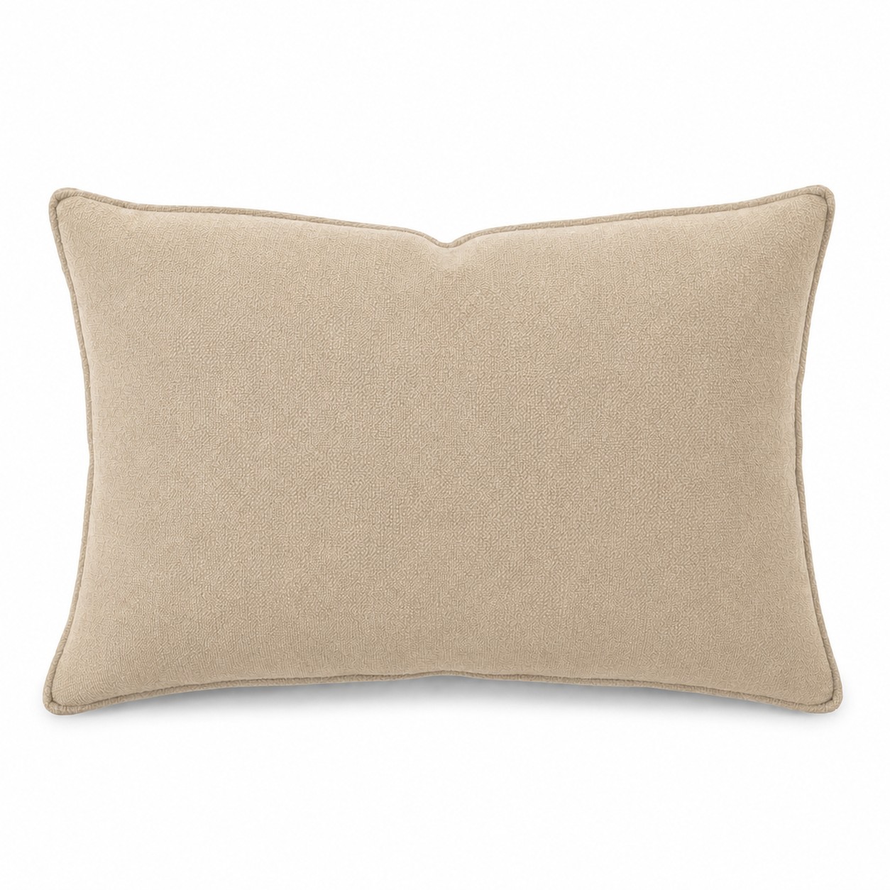 Zippered Plush Lumbar Pillow With Insert — Beige