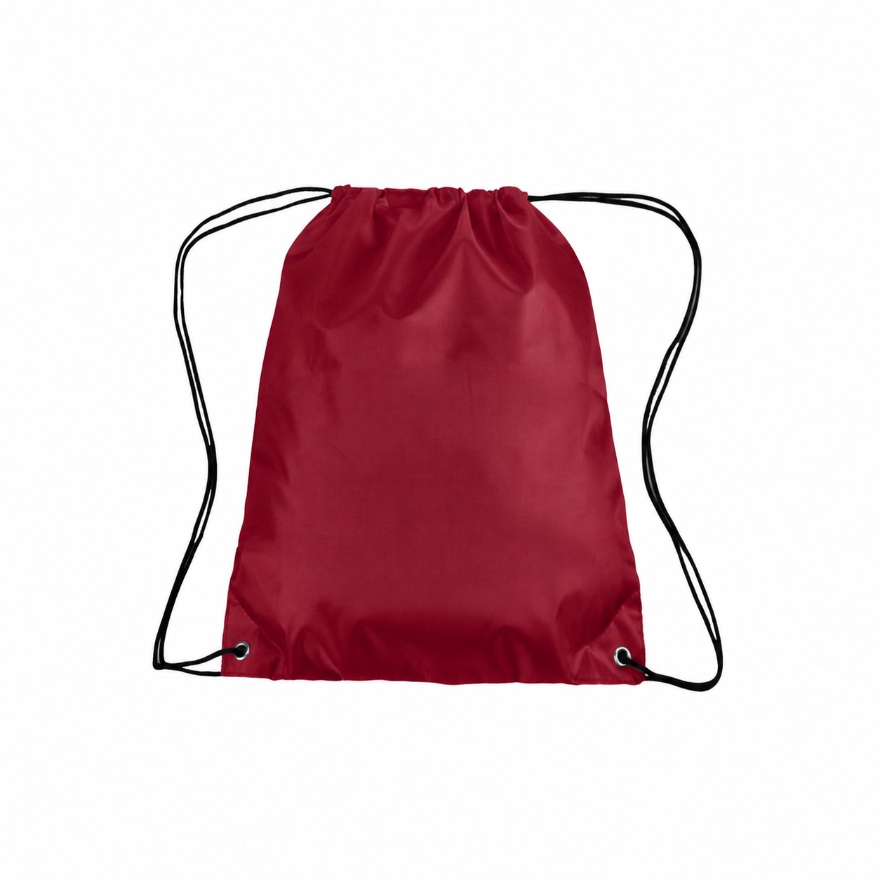 210D Polyester Classic Drawstring Bag — Burgundy Red