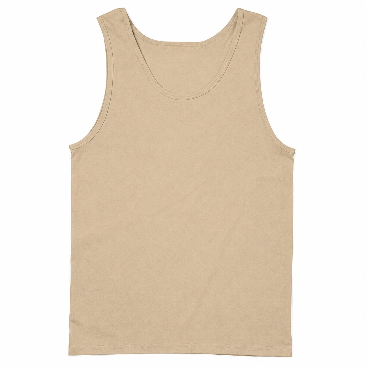 Cotton Sleeveless Tank Top — Tan Beige