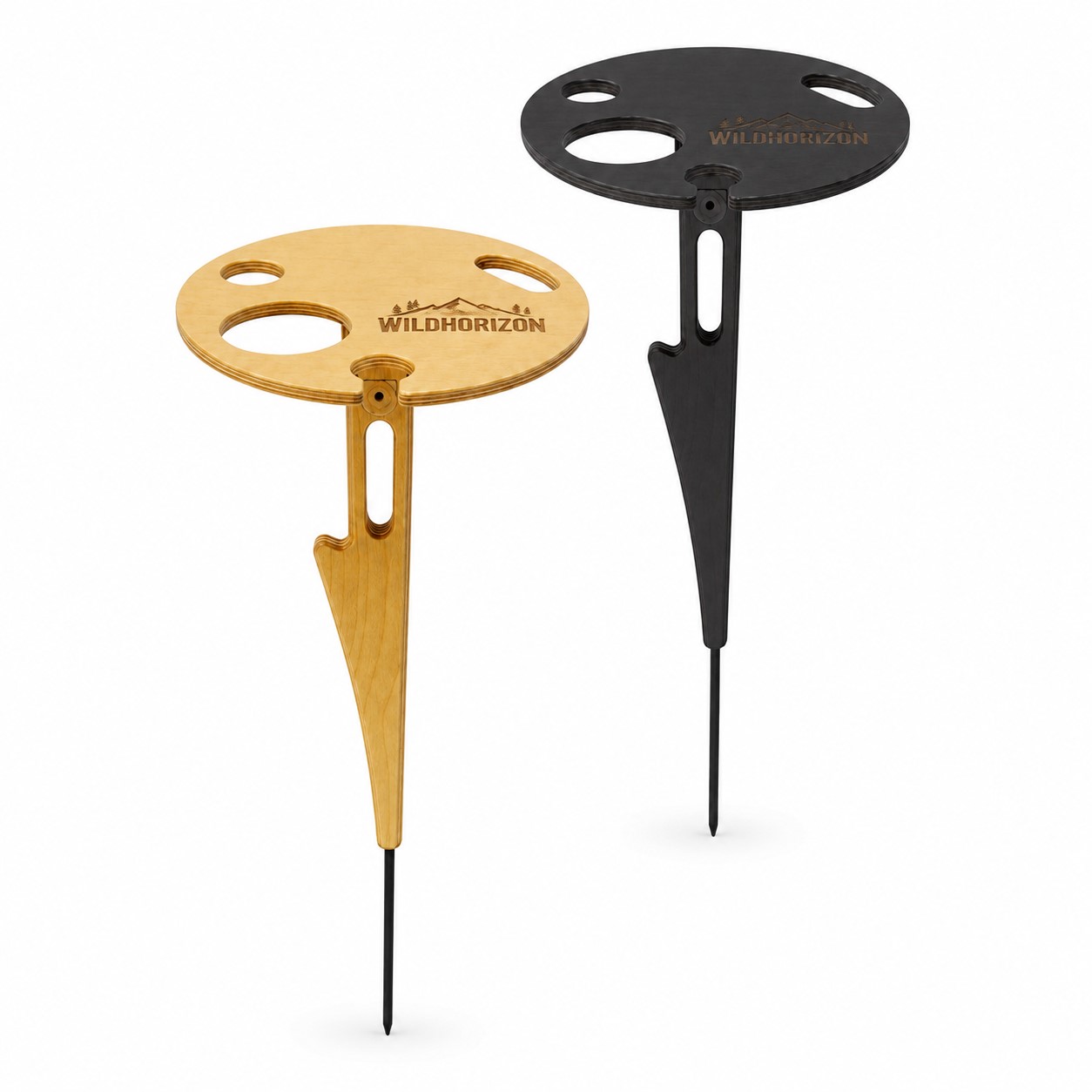 Staked Garden Table With Drink Holders