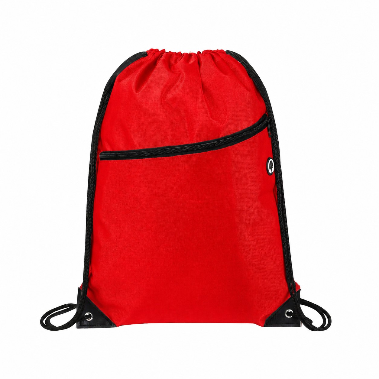 420D Polyester Drawstring Bag — Red
